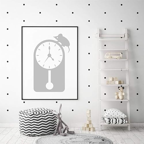 Miniatura 3 de Nursery Rhyme Decoration  Hickory Dickory Dock Mouse Clock Vinyl Wall Decal for Children's Playroom, Baby Nursery, Library, Preschool, Daycare,
