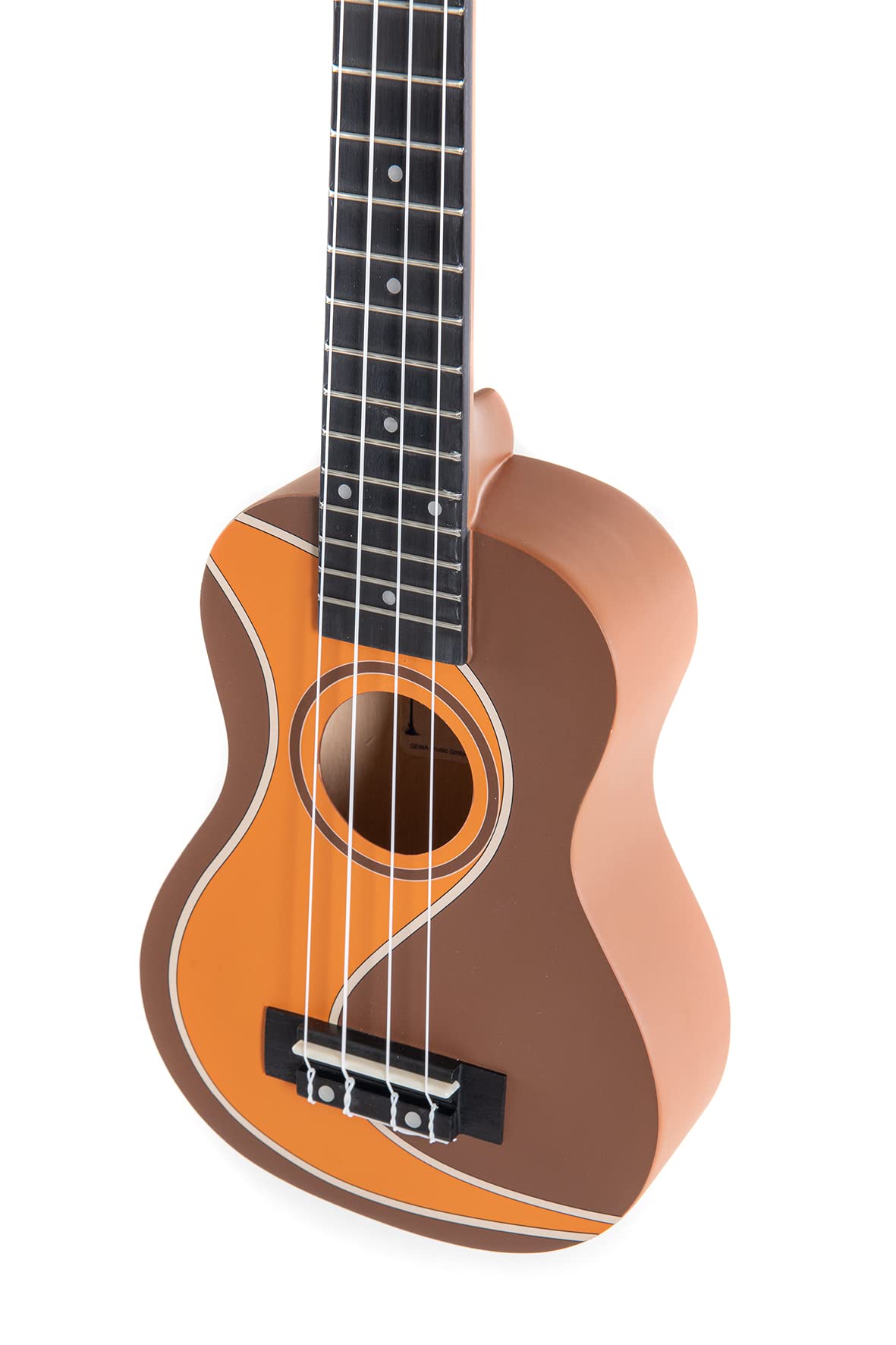 GEWA Sopran Ukulele Manoa Surfstyle - Korpus Linde - Motiv Muddy Roads - inkl. Gig Bag - W-SO-BR