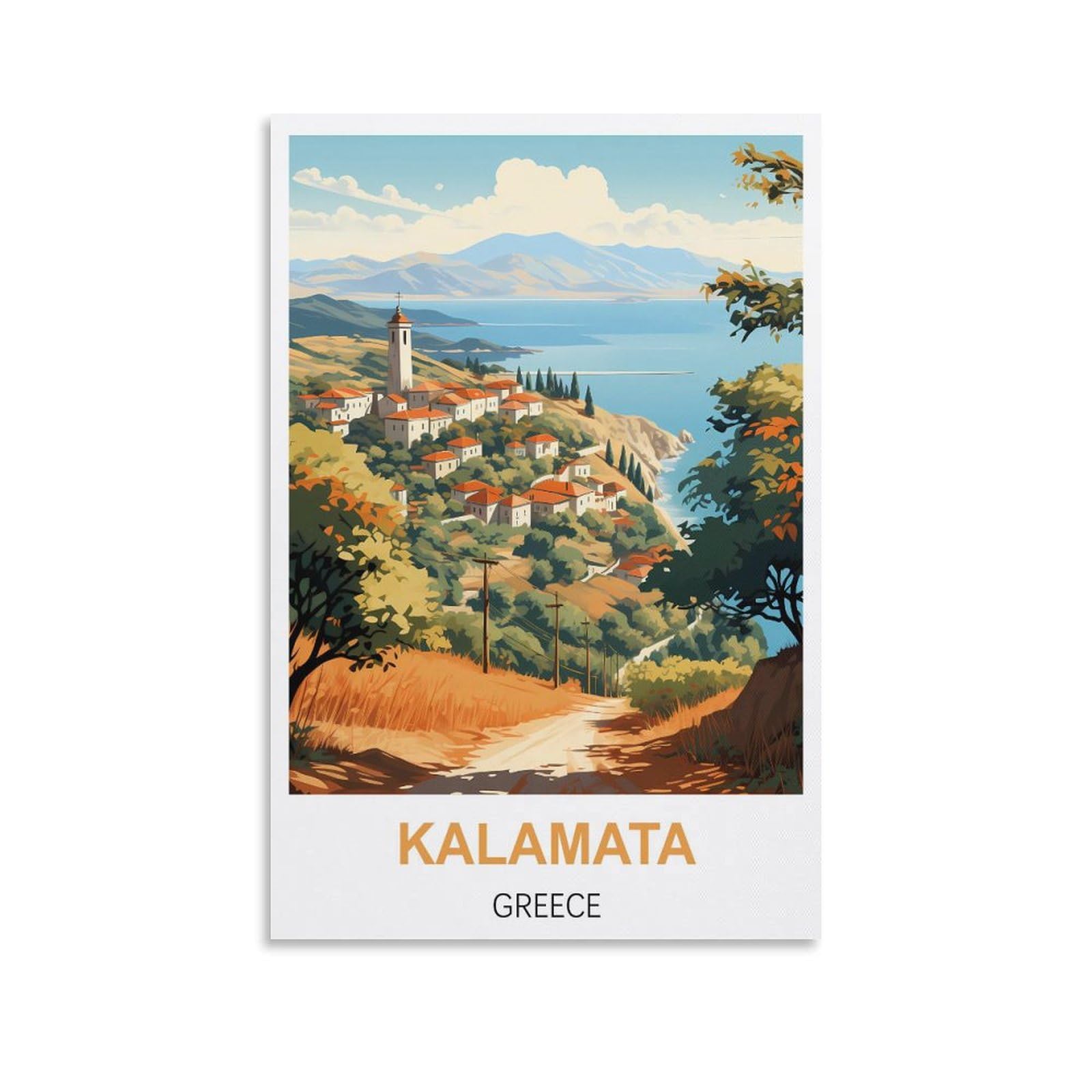 Metal Tin Sign Plaque Poster,Kalamata Greeces,Ideal for Pub Shed Bar Office Man Cave Home Bedroom Dining Room Kitchen 15x30cm