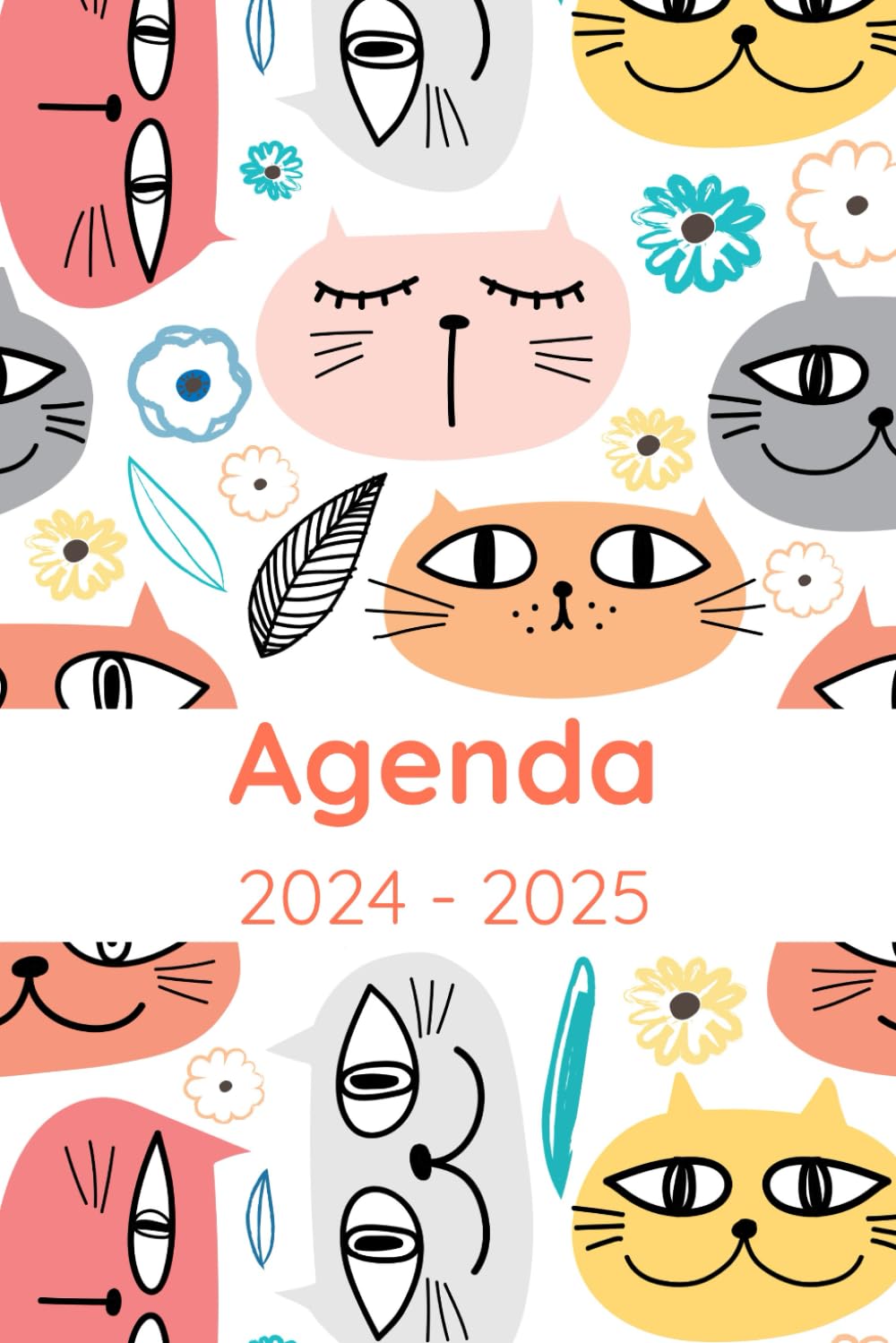 Agenda 2024-2025: Regalo para Amantes de los Gatos, Animales, Mascotas, Mamá Gato, Veterinario, Calendario 24-25 Vista Semanal y Mensual