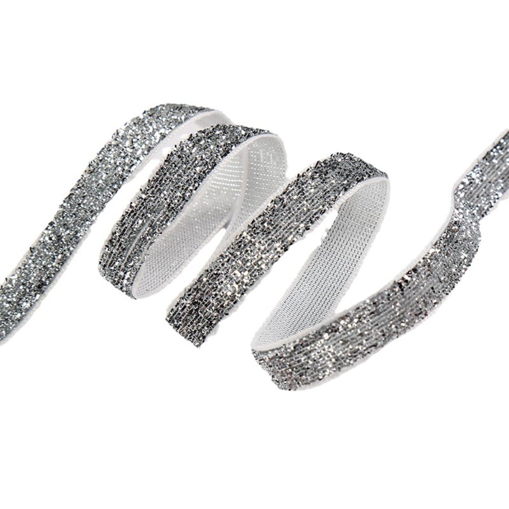 Cinta de terciopelo con purpurina, cinta decorativa, cinta de regalo, para envolver regalos, costura, decoración de boda, decoración de Navidad, oro claro, 15 mm de ancho, 100 yardas de largo