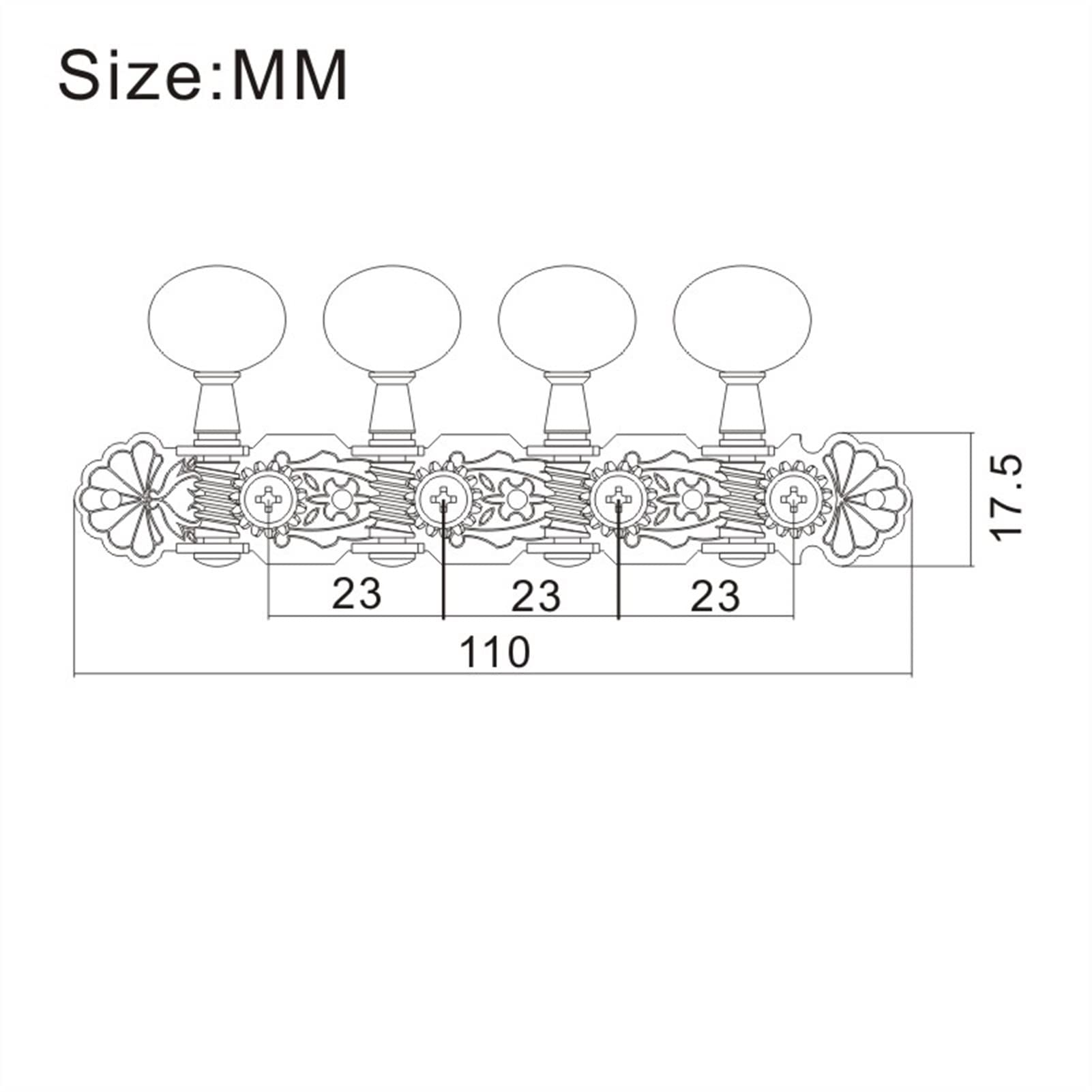 FLFL Gitarren-Mechaniken Mandoline Tuning Keys Maschinenköpfe Tuner Tuning Pegs Für Mandoline Instrument Gold/Vernickelt (Color : Nickel)