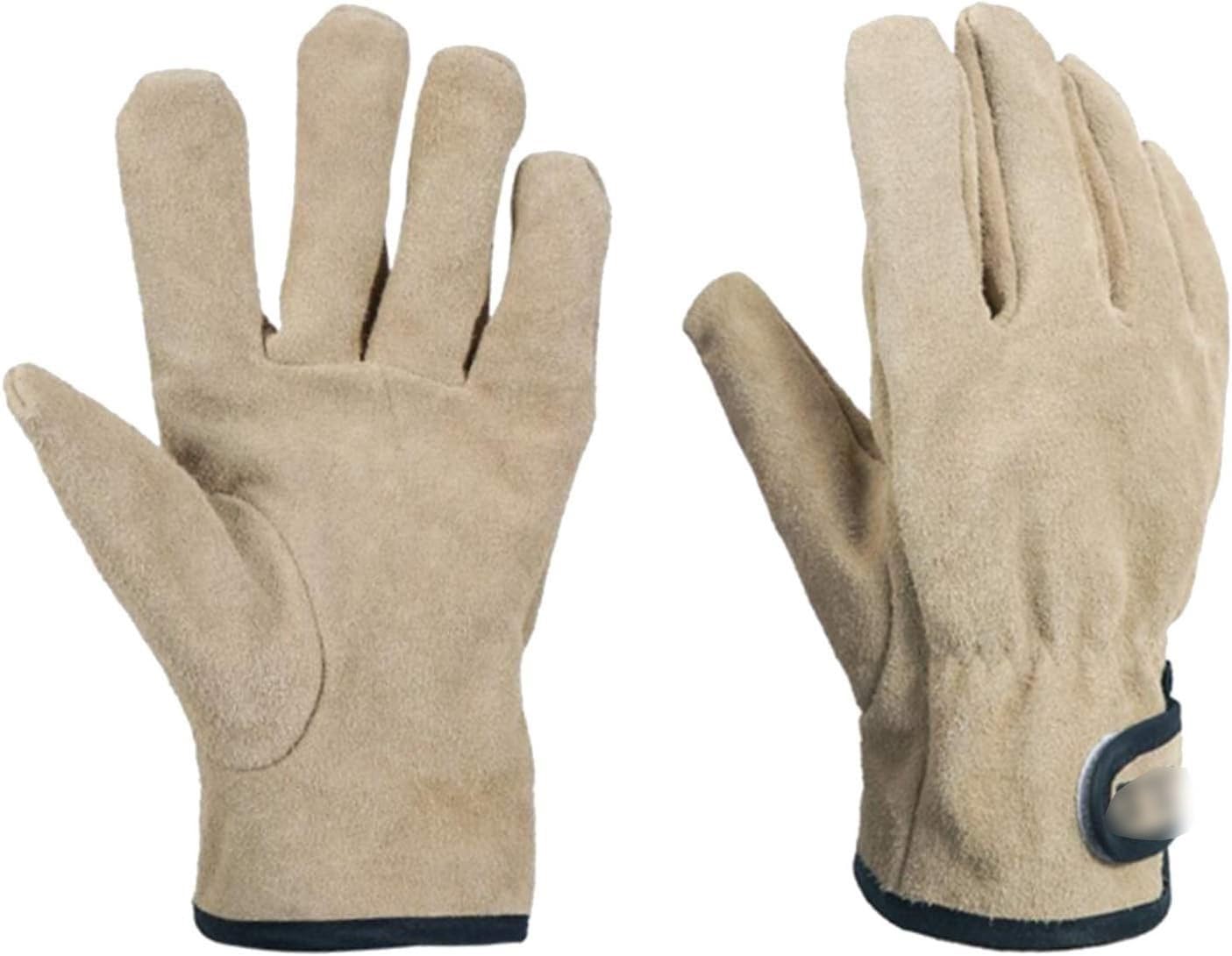 Schutzhandschuhe, Gartenhandschuhe, Leder, Sicherheitsarbeit, Feuerbeständigkeit, Grillen, Gartenarbeit, Khaki