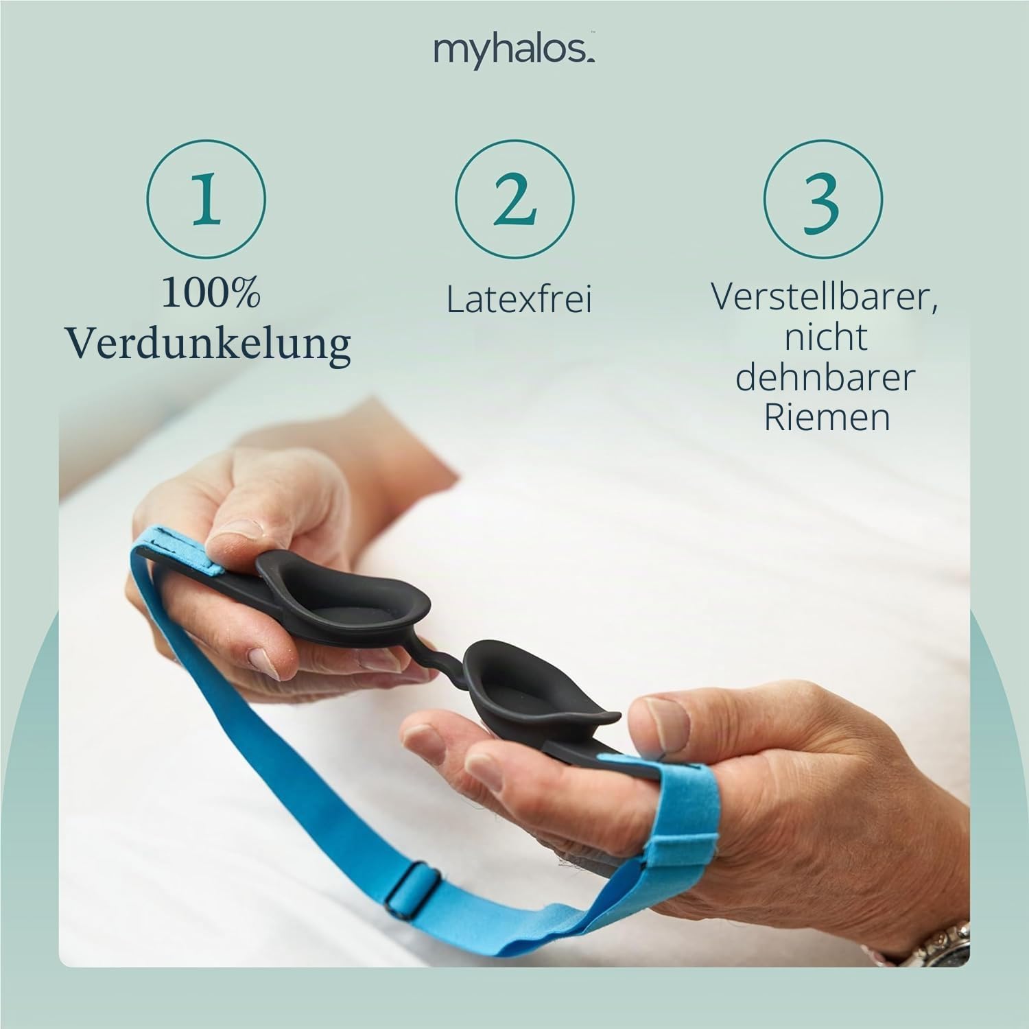 MyHalos Feuchtigkeitskammerbrille - Weiche Schlafmaske für trockene Augen - Wiederverwendbare Augenmaske