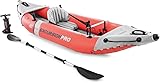 INTEX 68303EP Excursion Pro K1 Inflatable Kayak Set: Includes Deluxe 86in Kayak Paddles and High-Output Pump – SuperTough PVC – Adjustable Bucket Seat – 1-Person – 220lb Weight Capacity 1-Person Kayak Set