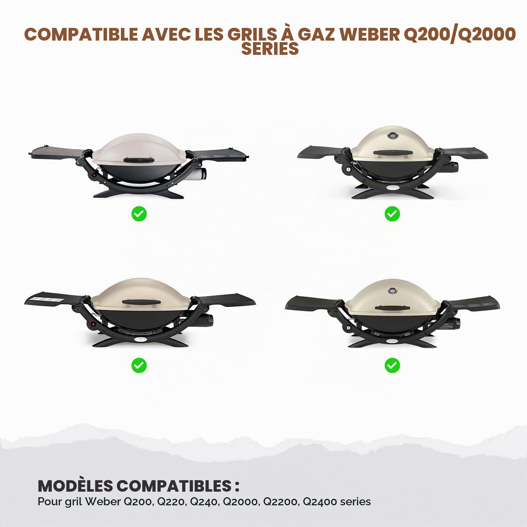onlyfire Plaque de Cuisson Réversible Grille Weber Q 200/2000 Pièces Rechange 6559 7645 Barbecue Fonte
