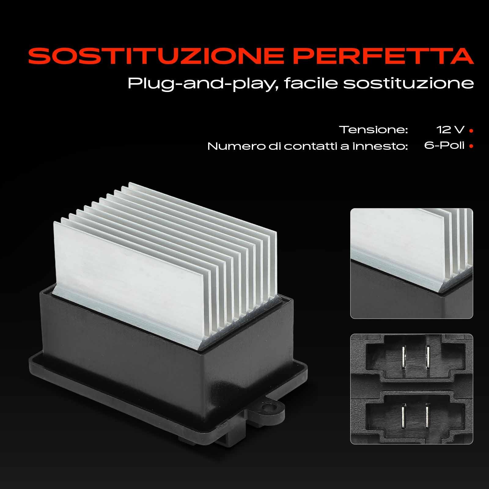 Frankberg Resistenza Ventola del Motore 6 poli Compatibile con C4 Grand Picasso II DA DE 1.2L-2.0L 2013-2025 C4 Picasso II 1.2L-2.0L 2013-2025 Jumpy Bus V 1.6L 2.0L 2016-2025 Replace# 0018216960