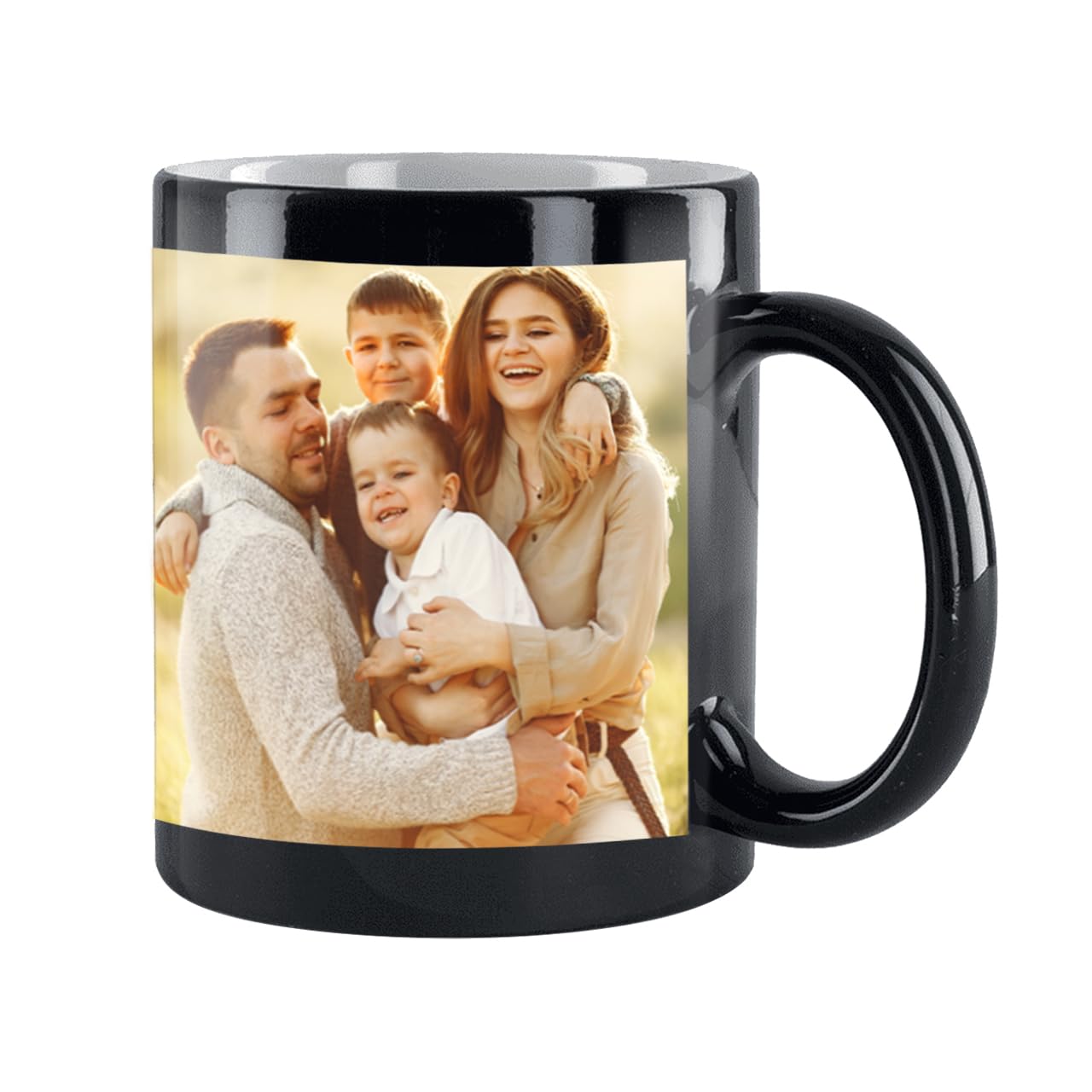 PIVOI Personalized Mug Customized Cup Custom Coffee Mug with Image Text Logo Custom Gifts for Anniversary Birthday Friend Family Wedding Perfect for Tea Cup Coffee 11oz White Dual Tone-Black
