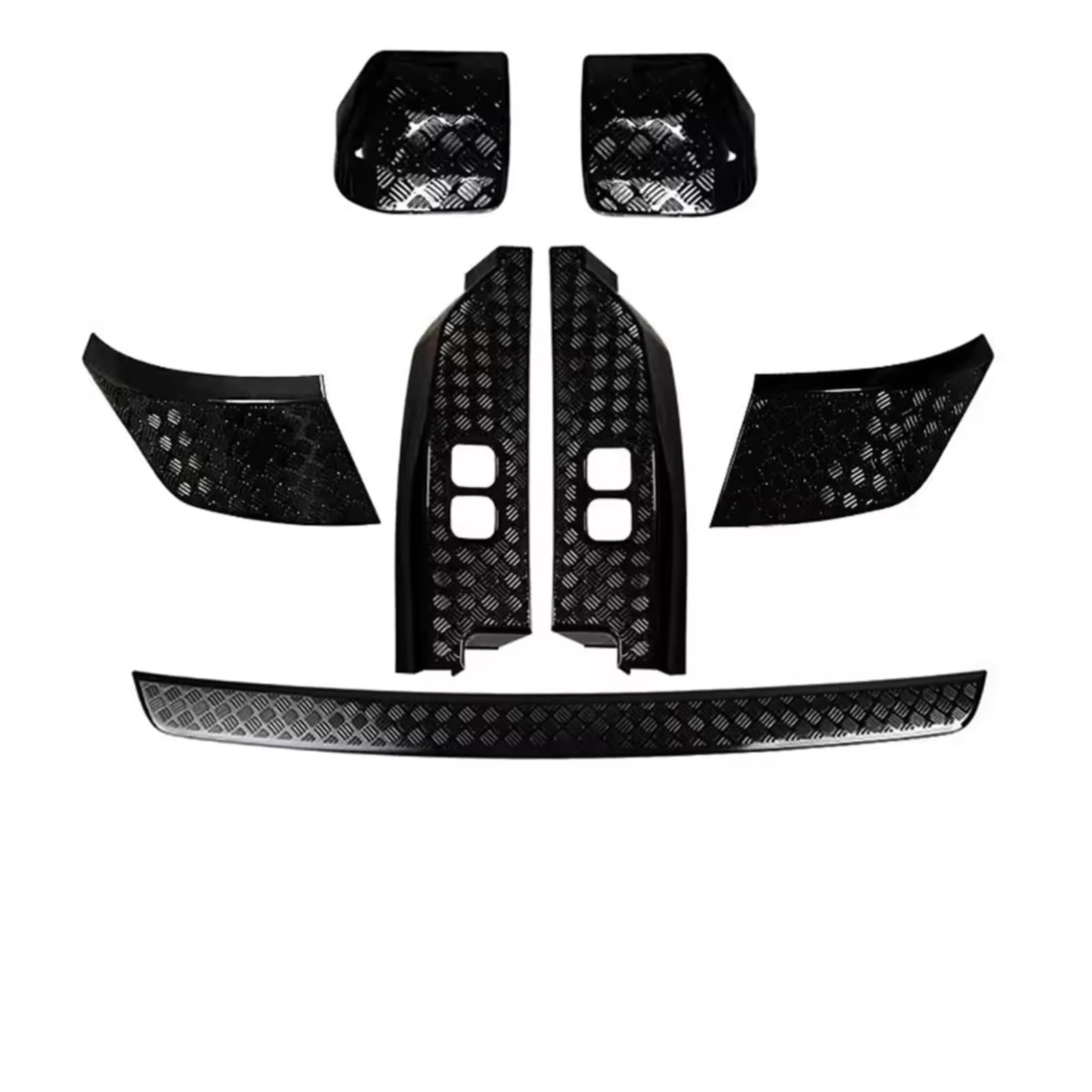 Pilotos Traseros Remolque Para Land Para Rover Para Defender 90 110 130 Espejo Retrovisor Parachoques Delantero Cubierta Trasera Antiarañazos Panel Protector Trasero Faros Traseros Coche(Bright Black