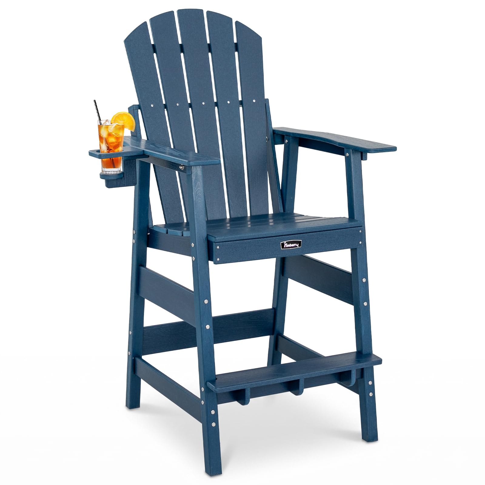 FUNBERRY Tall Adirondack Chair, High Top Balcony Chair with Cupholder