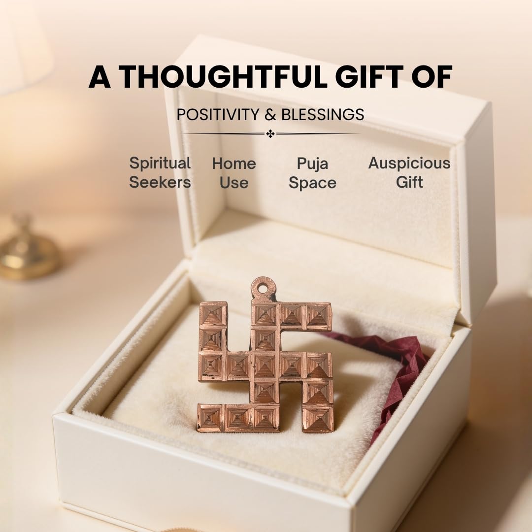 Plus Value Copper Swastik Pyramid for Vaastu Dosh Nivaran, Entrance Protection, Home & Office Main Door, Wrong Location of Kitchen, Positive Energy, Auspicious Decoration for Gifting -1.5Inch 4
