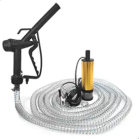 Bomba Submersível para Óleo Diesel Querosene Água 12V com Kit Pistola Abastecedora e Mangueira de 5 Metros
