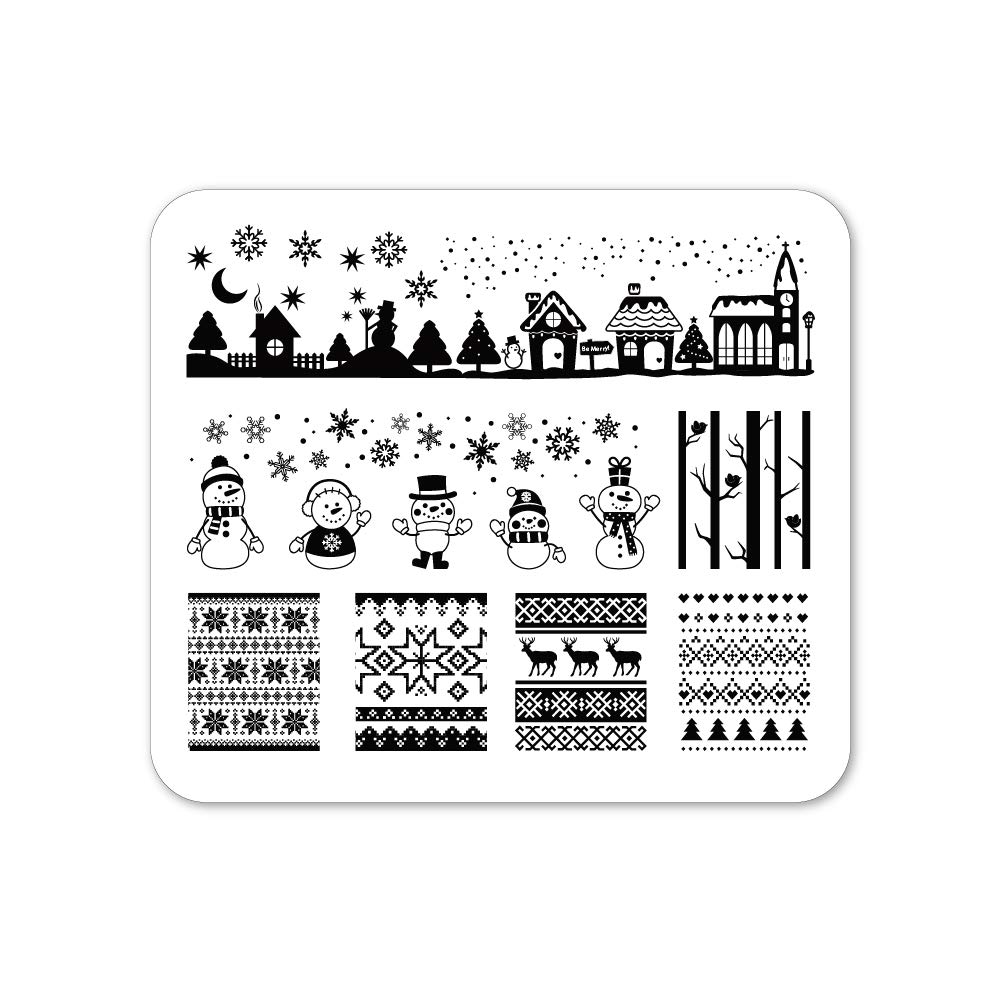 WinstoniaChristmas Nail Stamping Plate Nail Art Image Stencil Manicure Template Festive Winter Holiday (Winter Wonderland)
