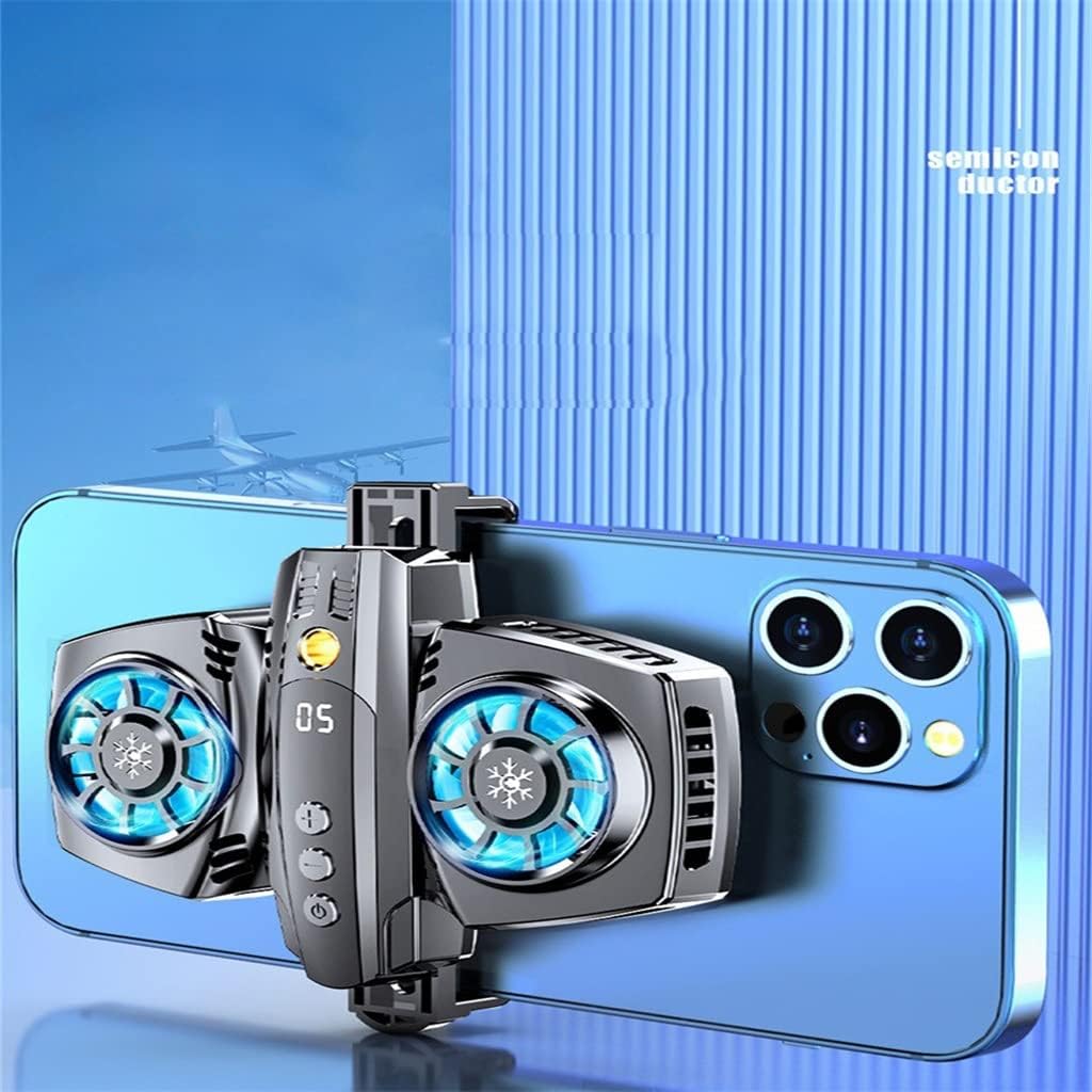 Mobile Phone Radiator with Smartphone Temperature Display for Cooling Fan Phone Cooler(E)