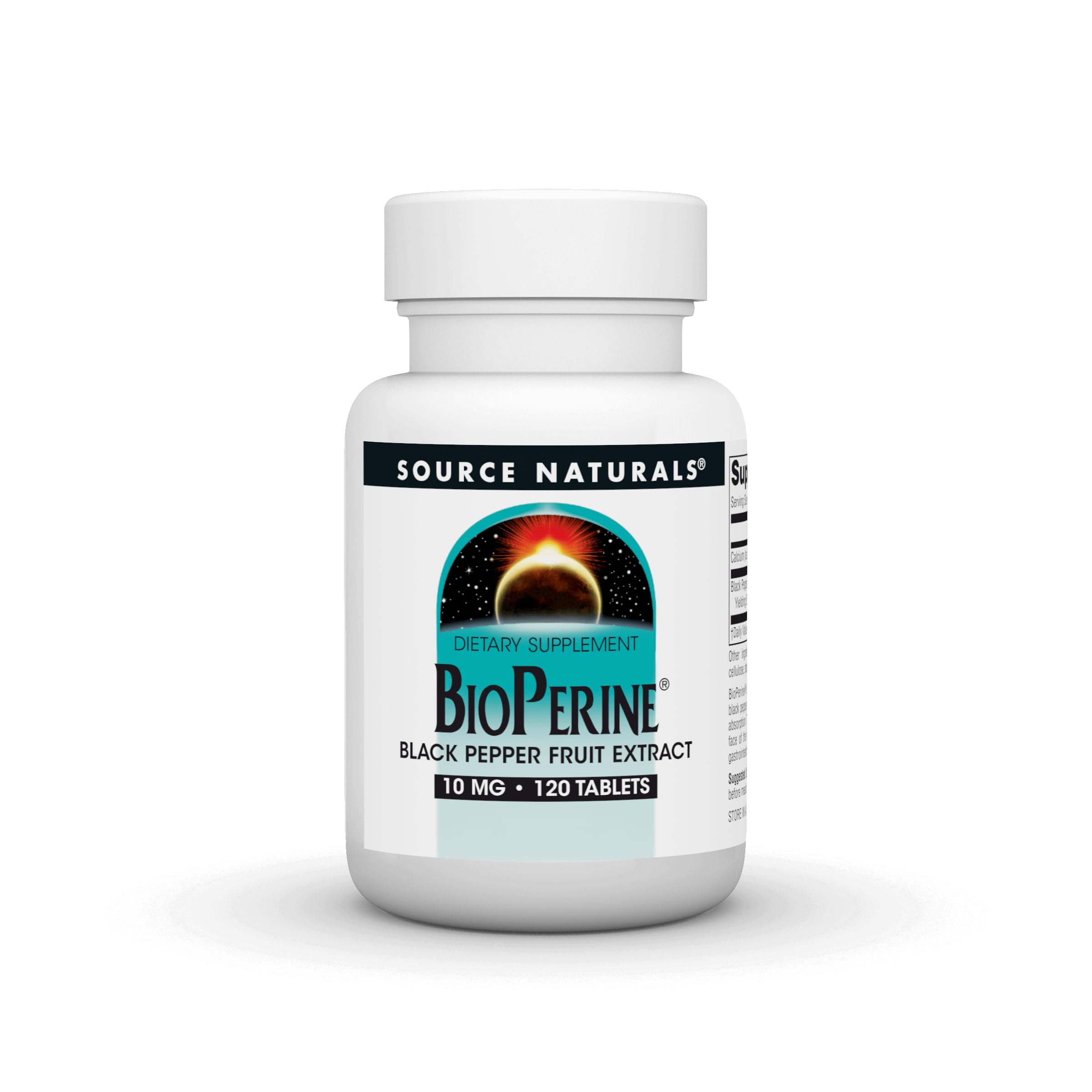 Source Naturals BioPerine - Black Pepper Fruit Extract, Promotes Nutrient Absorption* 10 mg, 120 Tablets