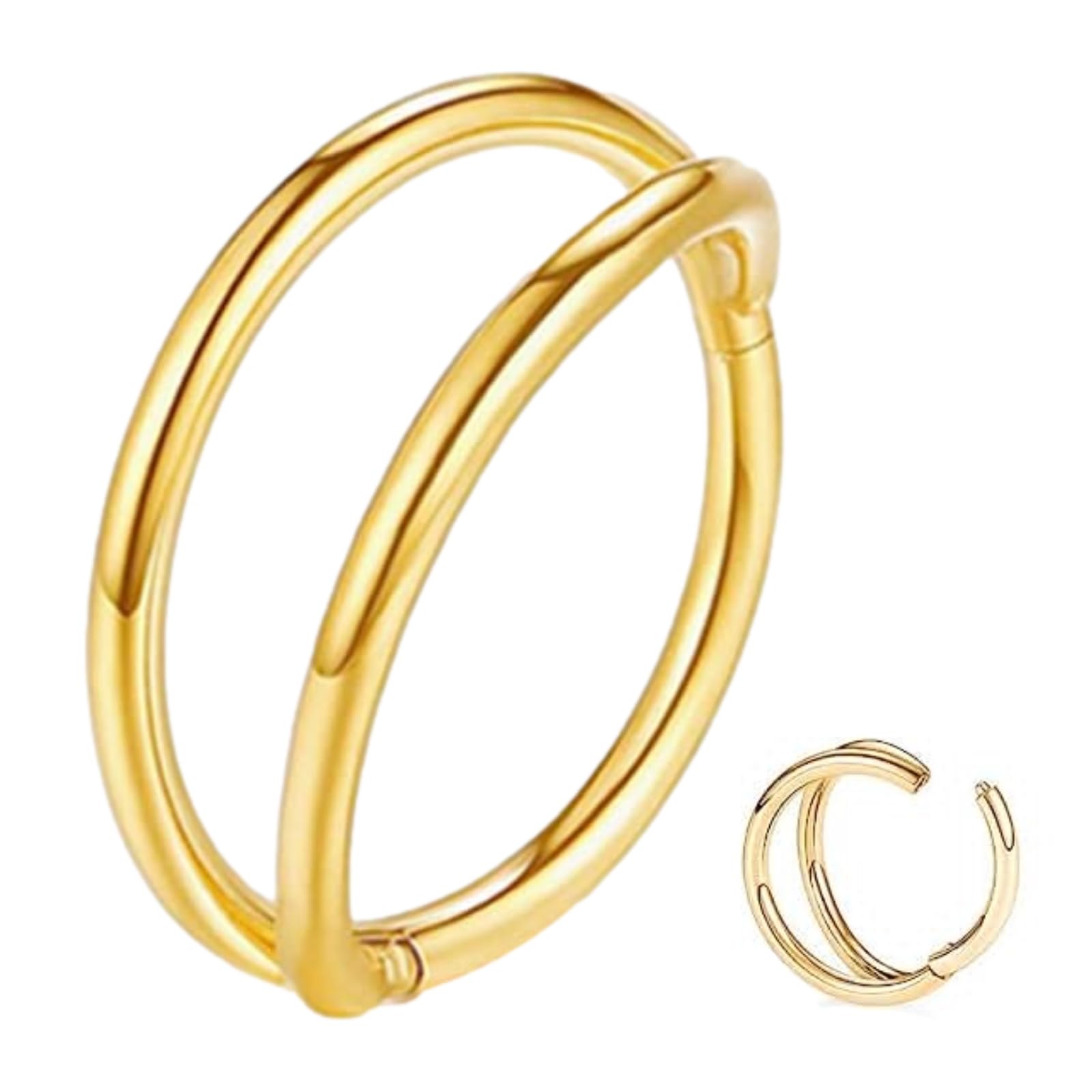 G23 Titanio Hipoalergénico Anillo de la Nariz Oro Plata Negro Septum Helix Cartílago Concha Anillos de Segmento Anillos de Labio 14G 16G Espesor 6MM/8MM/10MM/12MM Aro de Nariz 1 Pieza — view 9