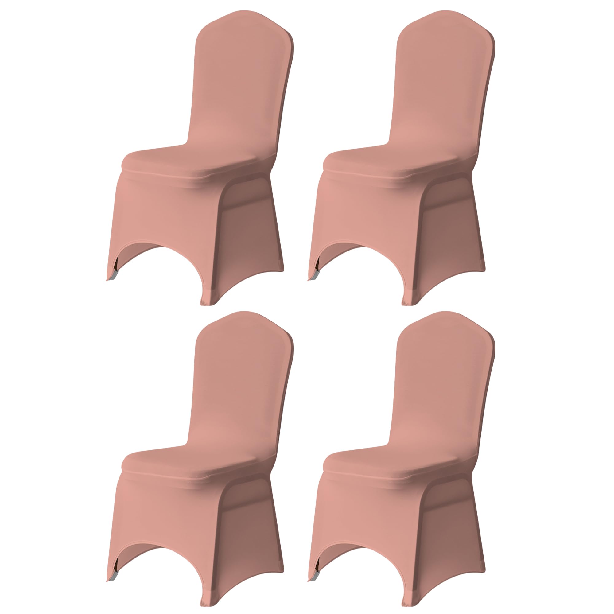 Trimming Shop 4pcs Rose Gold Wedding Chair Covers Stretch Slipcovers โ image 1