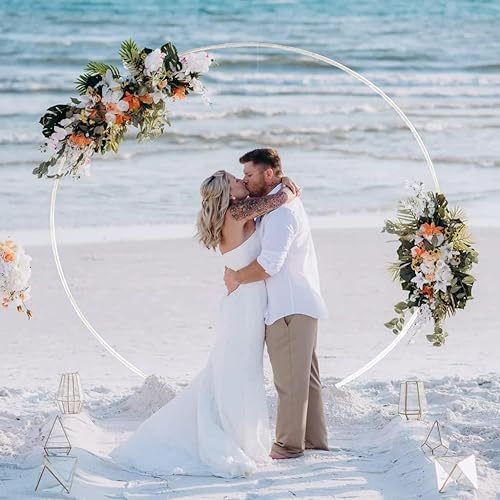 Miniatura 3 de Marco redondo para telón de fondo, arco de globos, de metal dorado, con base para bodas, fiestas de cumpleaños, baby shower, decoración de