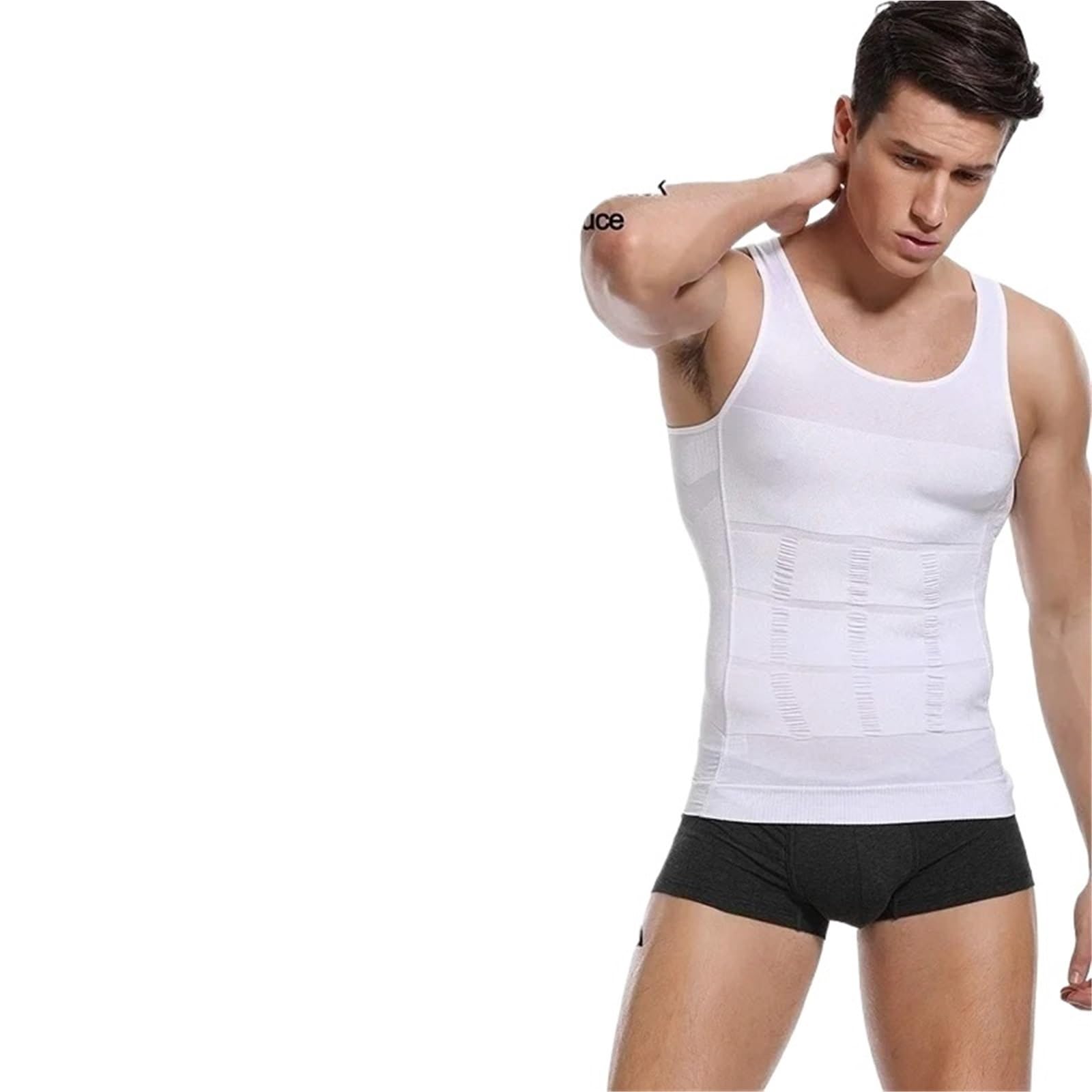 Camiseta Compresión Hombre Camiseta de compresión Moldeadora Cuerpo for Hombre, Chaleco sin Mangas for Entrenamiento en Gimnasio, ginecomastia, Abdomen y Cintura