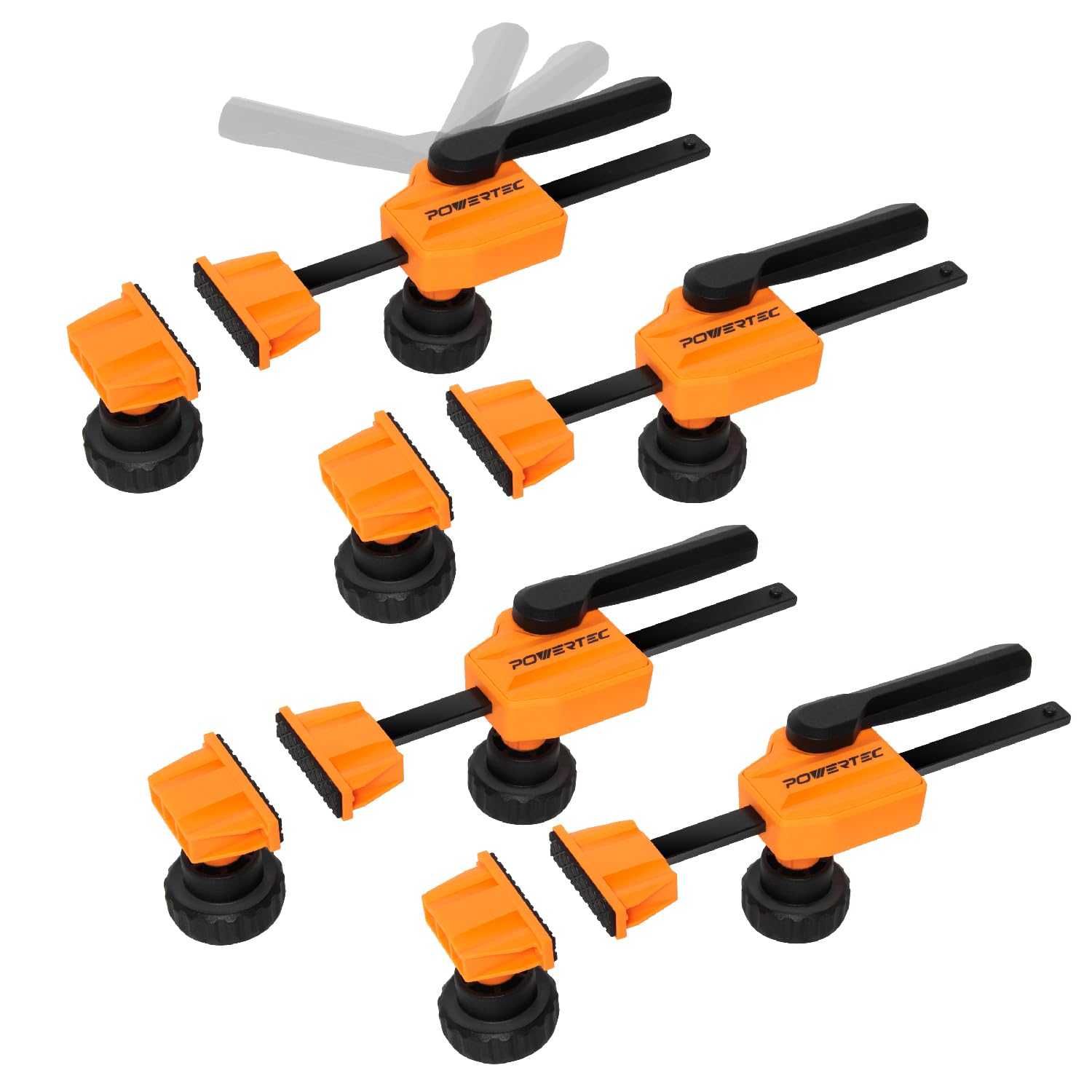 POWERTEC Bench Dog Clamps for 3/4" Dog Holes, Quick Release Woodworking Clamps, Heavy Duty with 176lbs Clamping Force, Woodworking Tools - 4PCs (72105-P2)