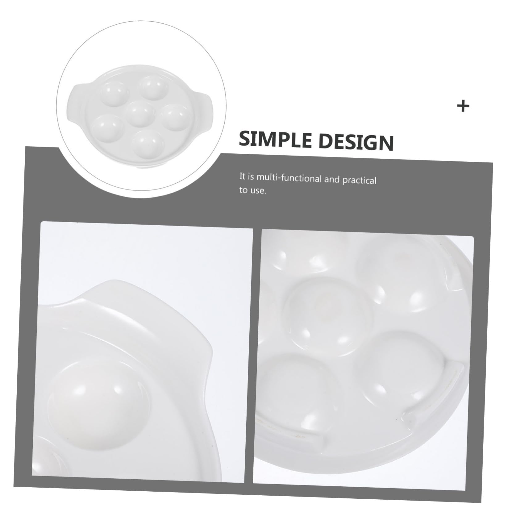 NUOBESTY Platos de Aperitivo de Cerámica Doble Oreja 18 Cm Porcelana Resistente Alta Temperatura para Caracoles Mariscos Cocina Hogar Pack 4 Unidades