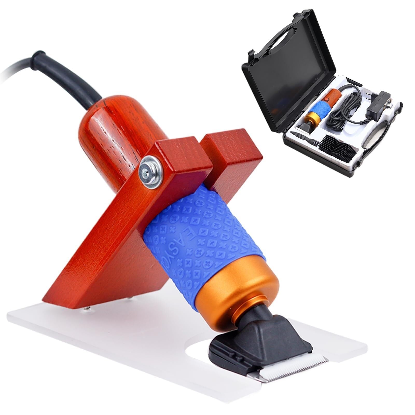 Tondeuse À Tapis Électrique 200W Kit De Tontage Tufting，Tondeuse À Vitesse Réglable 2 Lames Guide De Tontage，Bruit Faible Pour Sculpture Tapis Fabrication Pistolet Tufting