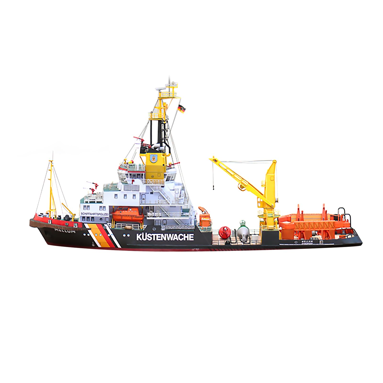 TECKEEN Nave di monitoraggio ambientale della guardia costiera tedesca Mellum della nave di carta in scala 1/250 (kit smontato)