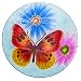 Evergreen Graceful Butterfly Glass Birdbath Bowl, 18 inches