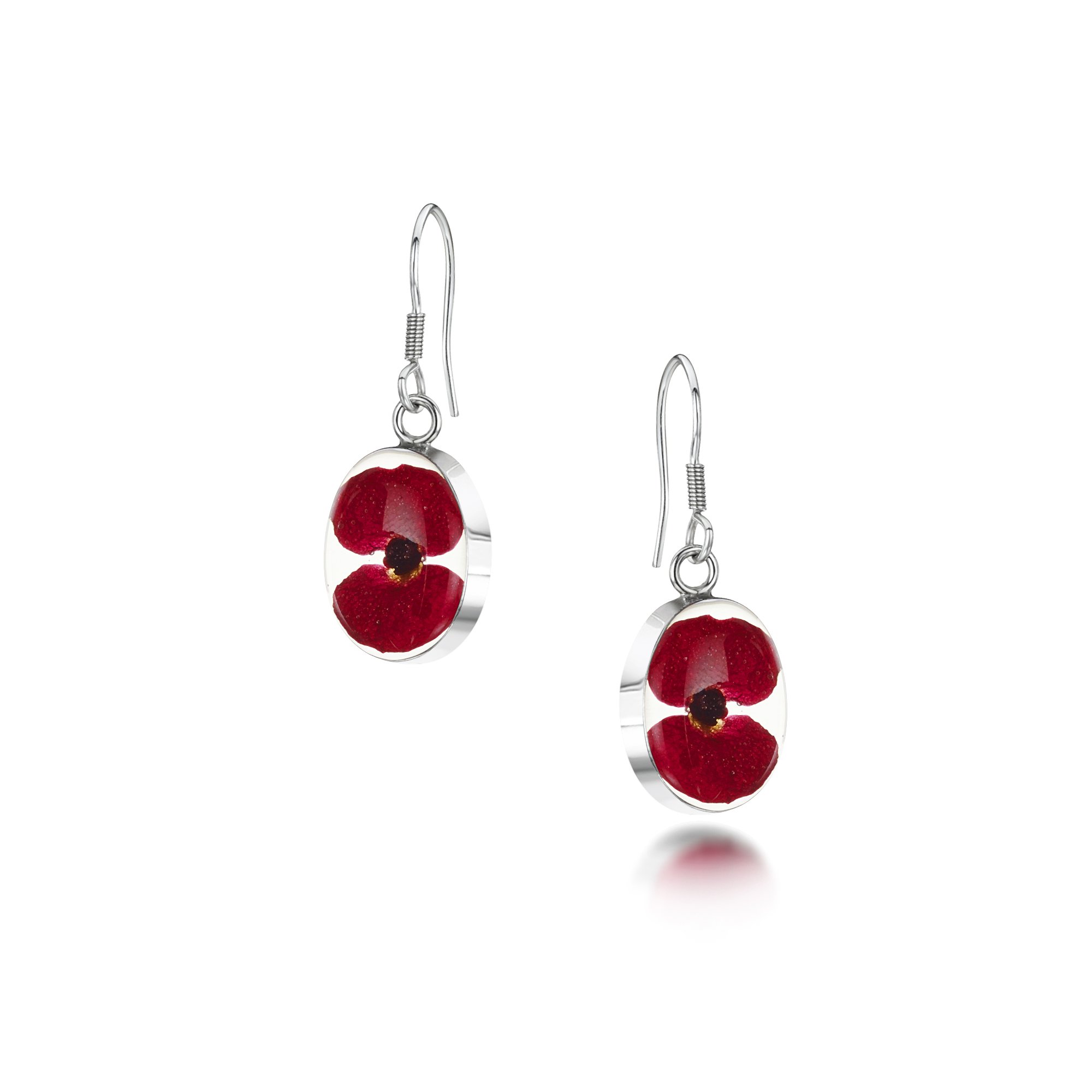 Collana con ciondolo a forma di fiore di papavero rosso: gioielli commemorativi in argento - Italia