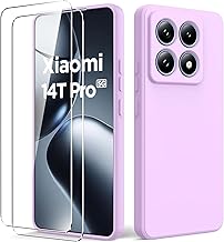 Byvuwiay Coque pour Xiaomi 14T Pro, avec 2 Verre Trempé écran Protecteur, Etui Housse TPU Mince Souple Antichoc Case pour Xiaomi 14T Pro, Violet