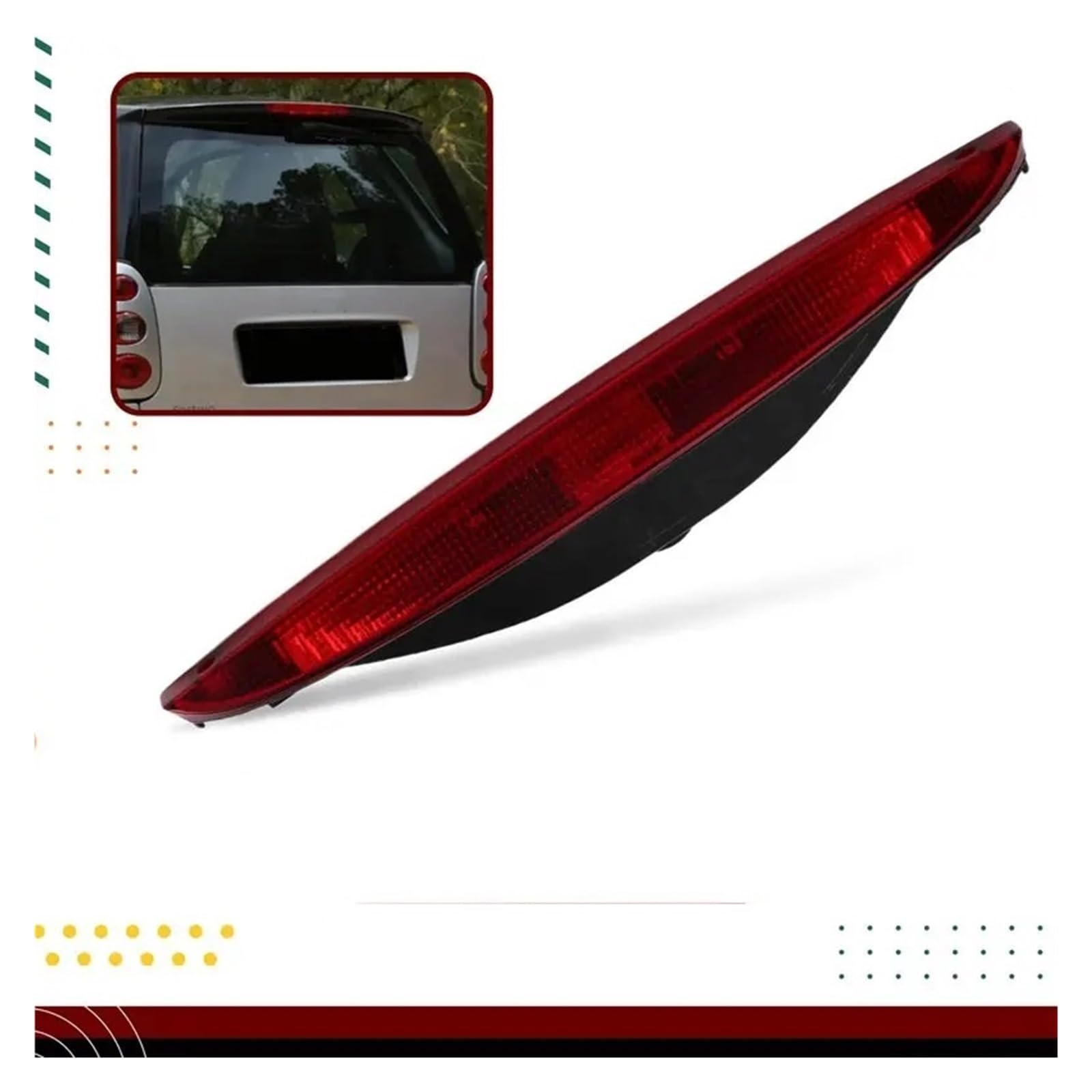 Terza Luce Stop dell'auto per Smart FORTWO Coupe 451 Luce Freno Terza Luce montata Codice 4518200056 A4518200056