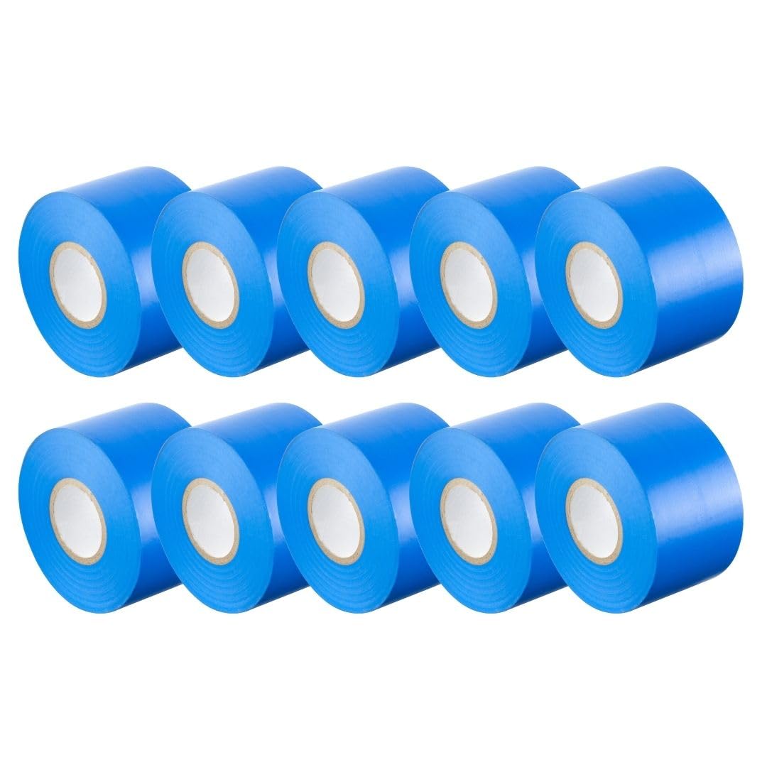 Gocableties Blue Wide Electrical Tape, 50mm x 33m, 2" Strong Self-Adhesive PVC Insulation Tape for Insulating, Repairing and Protecting Electrical Wires, 12 Rolls