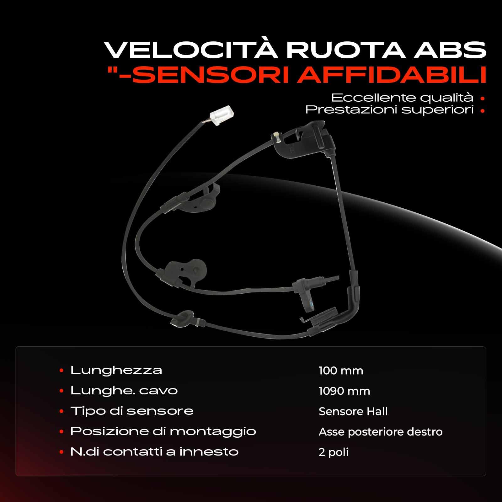 Frankberg Sensore Velocità Ruota ABS Sensore ABS Compatibile con R.A.V 4 III A3 2.2 D 4WD 2.0 4WD 2.0 2.2 D 2.4 2.4 4WD 2.5 2.5 4WD 3.5 4WD 2005-2013 Replace# 89545-42040