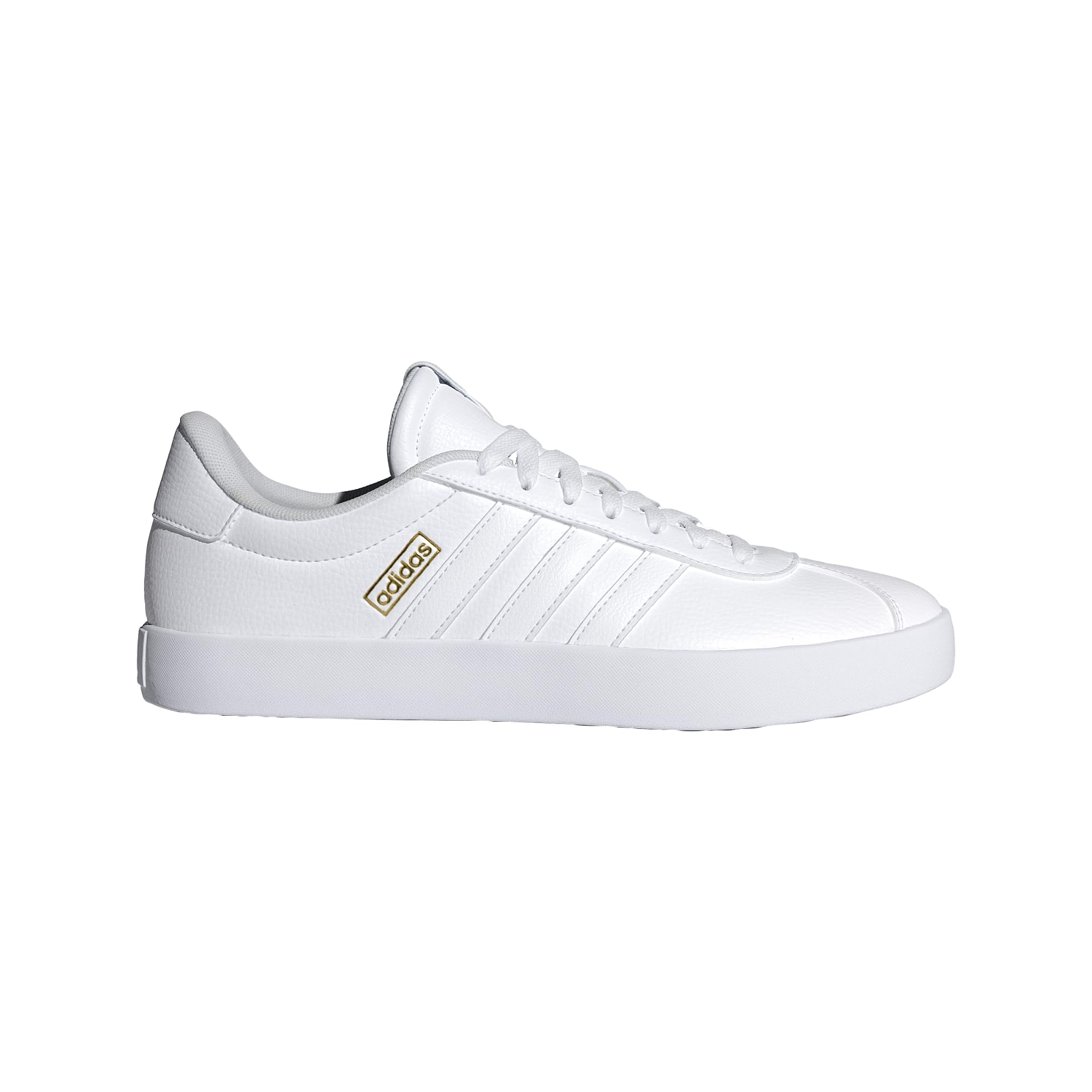 adidas Men's VL Court 3.0 Shoes, Cloud White/Cloud White/Gold, 3.5 UK