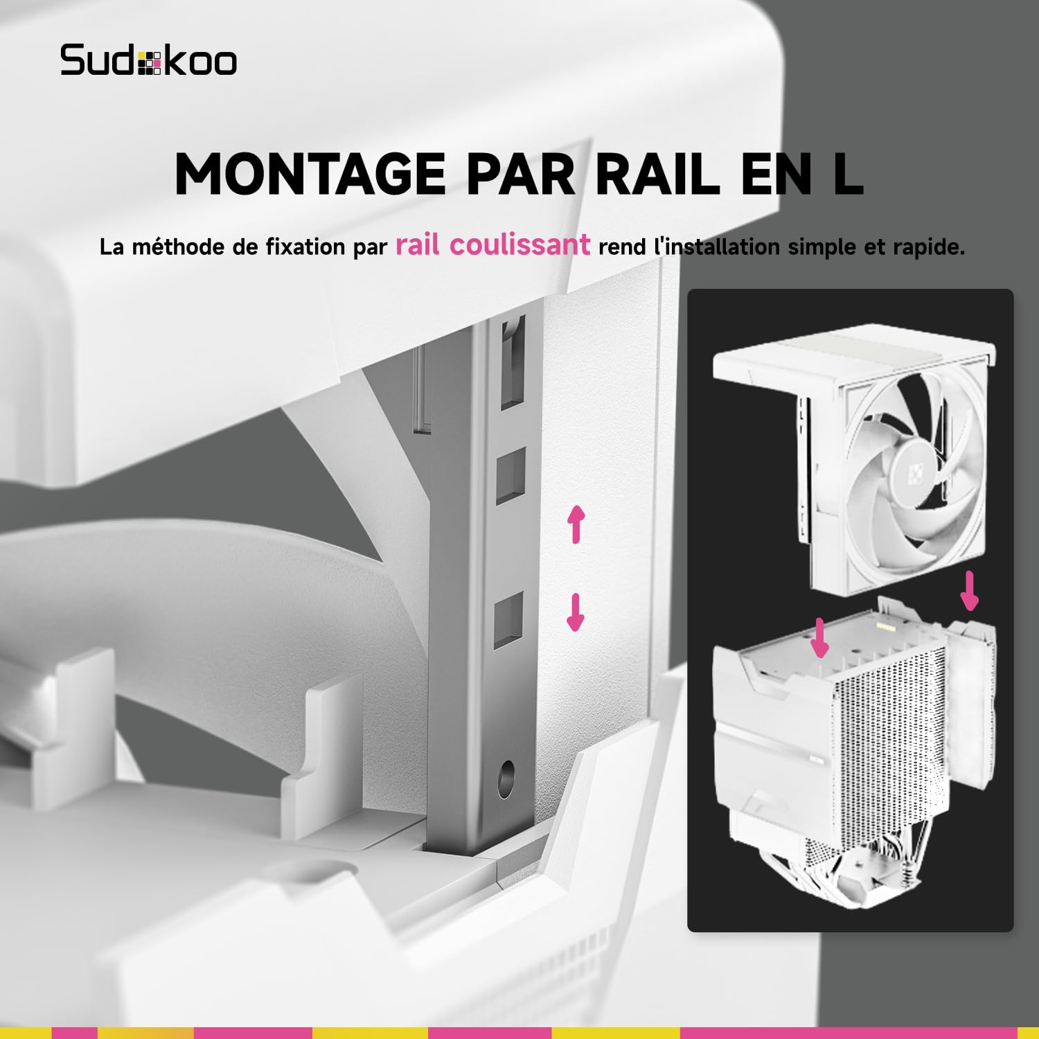 Sudokoo SK700 BLANC Ventirad AM5 Exclusif, 7 Caloducs Ventilateur de Processeur, Tour Unique, Ventilateur 120mm FDB PWM, Accès RAM Complet, Montage Facile, Garantie 5 Ans