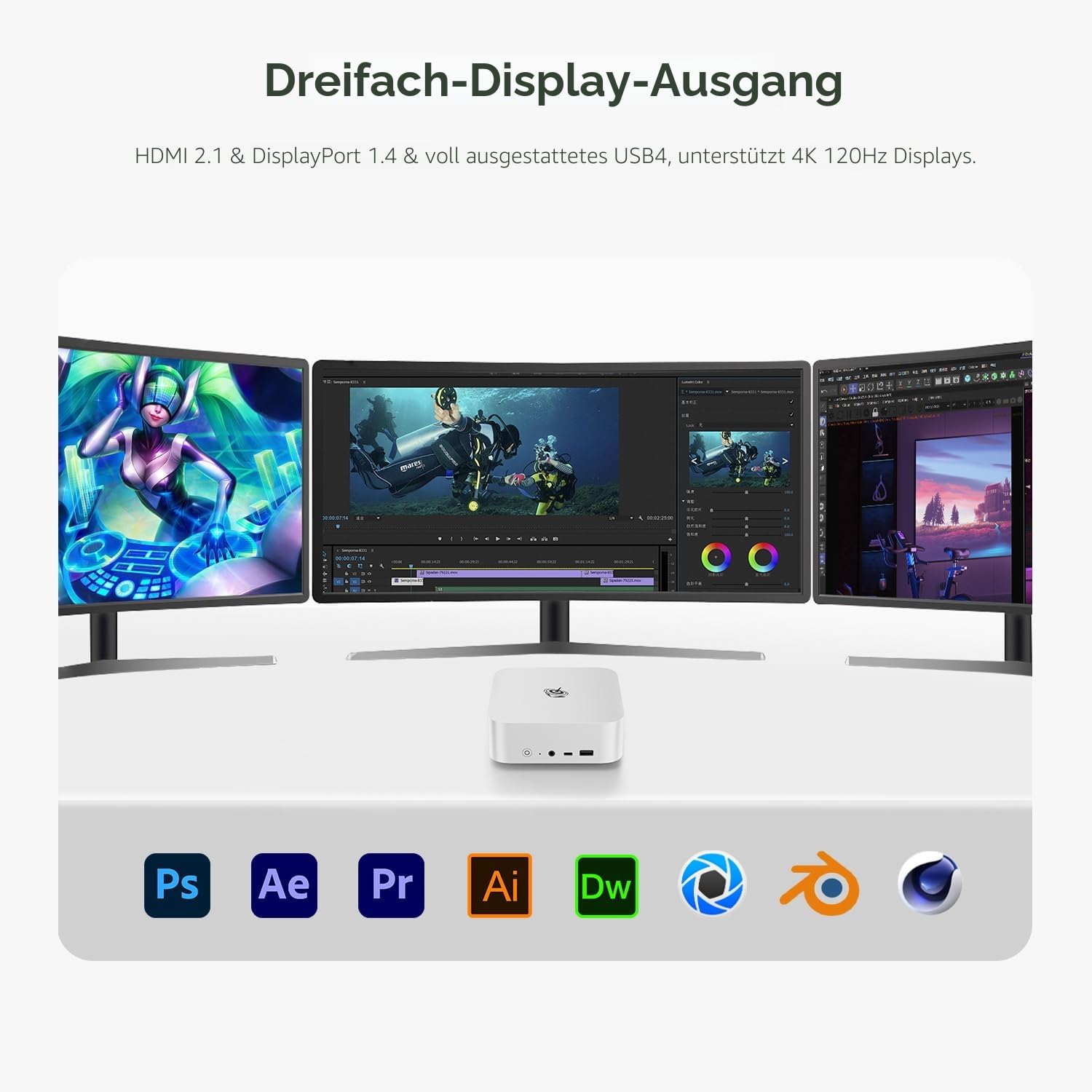 Beelink SER8 Mini PC AMD Ryzen 7 8745HS, 32GB DDR5 1TB PCIe4.0 SSD, AMD Radeon 780M Graphics Mini Gaming PC, USB4.0/ 4K Triple Display/ WiFi6/ BT5.2/2.5Gbps LAN Mini Computer Windows 11 Pro