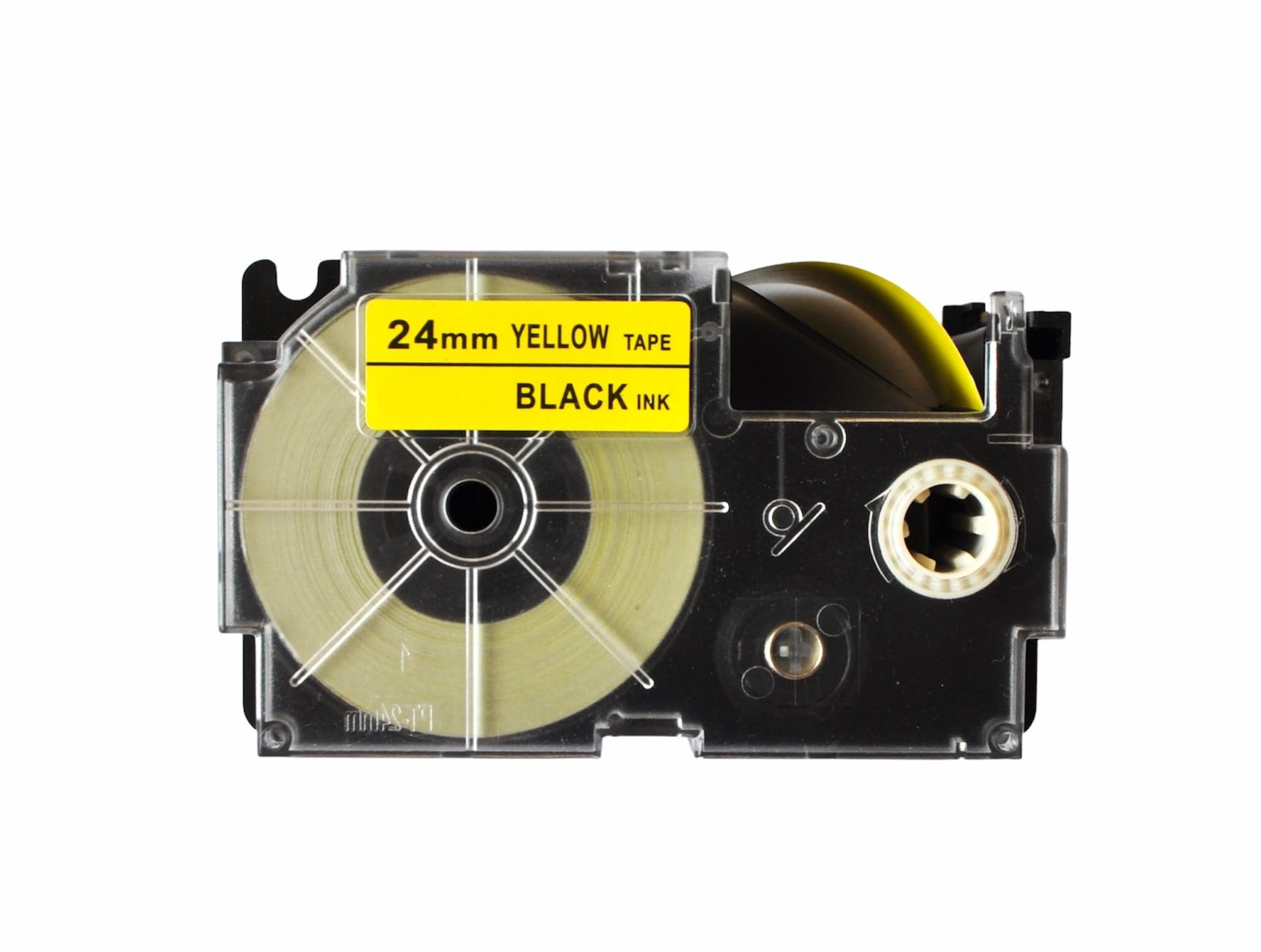 24mm Label Printer Tape Compatible Label Tape Replacement for Casio KL-120, KL-60, KL-820, KL-7400, KL-G2, KL-HD1 Ez Label Maker, (Black Ink on Yellow Tape -24 mm x 8m-1 Pcs )