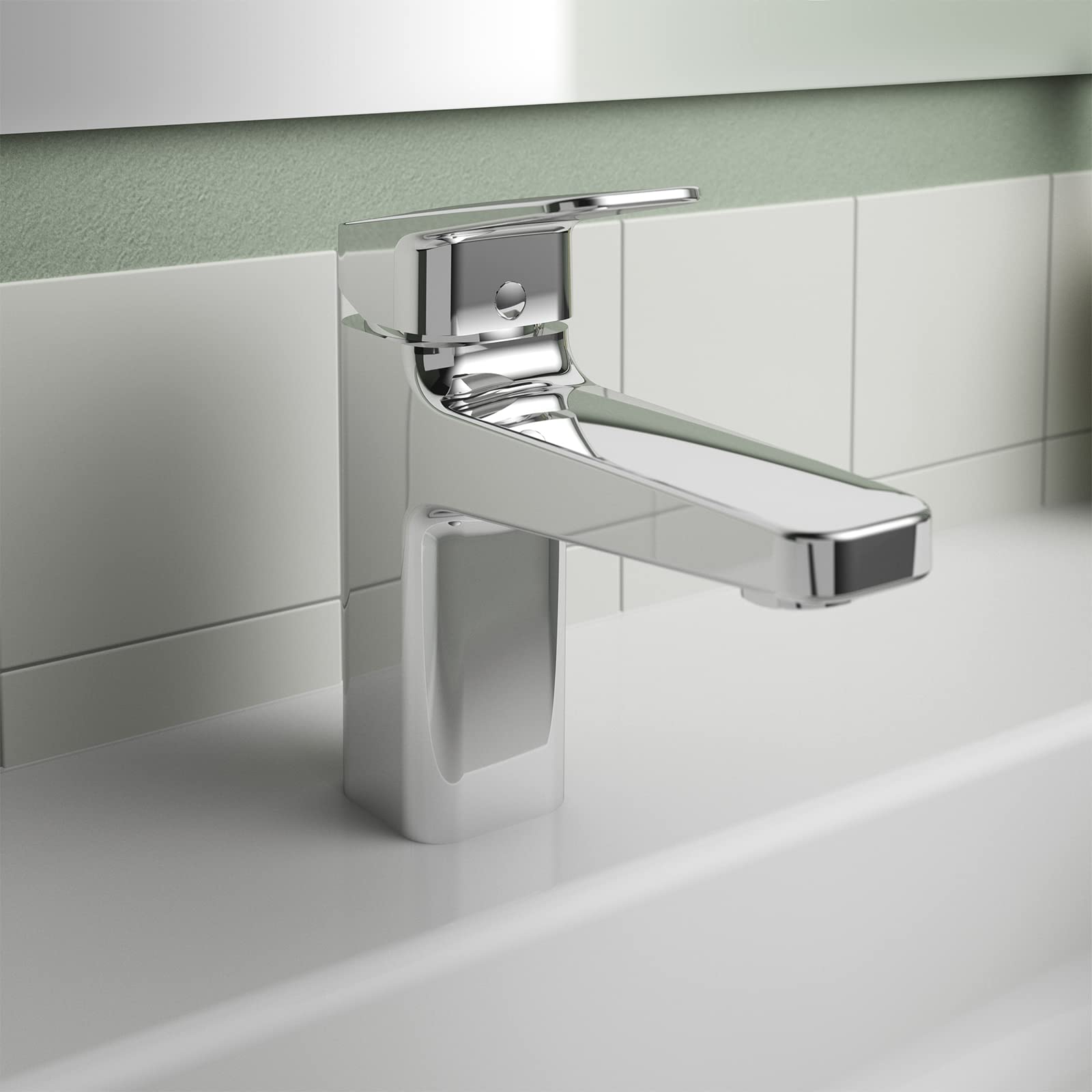 Ideal Standard BD228AA Ceraplan armatura umywalkowa z zestawem odpływowym z przyciskiem do ciągnięcia, wysokość wypływu 88 mm