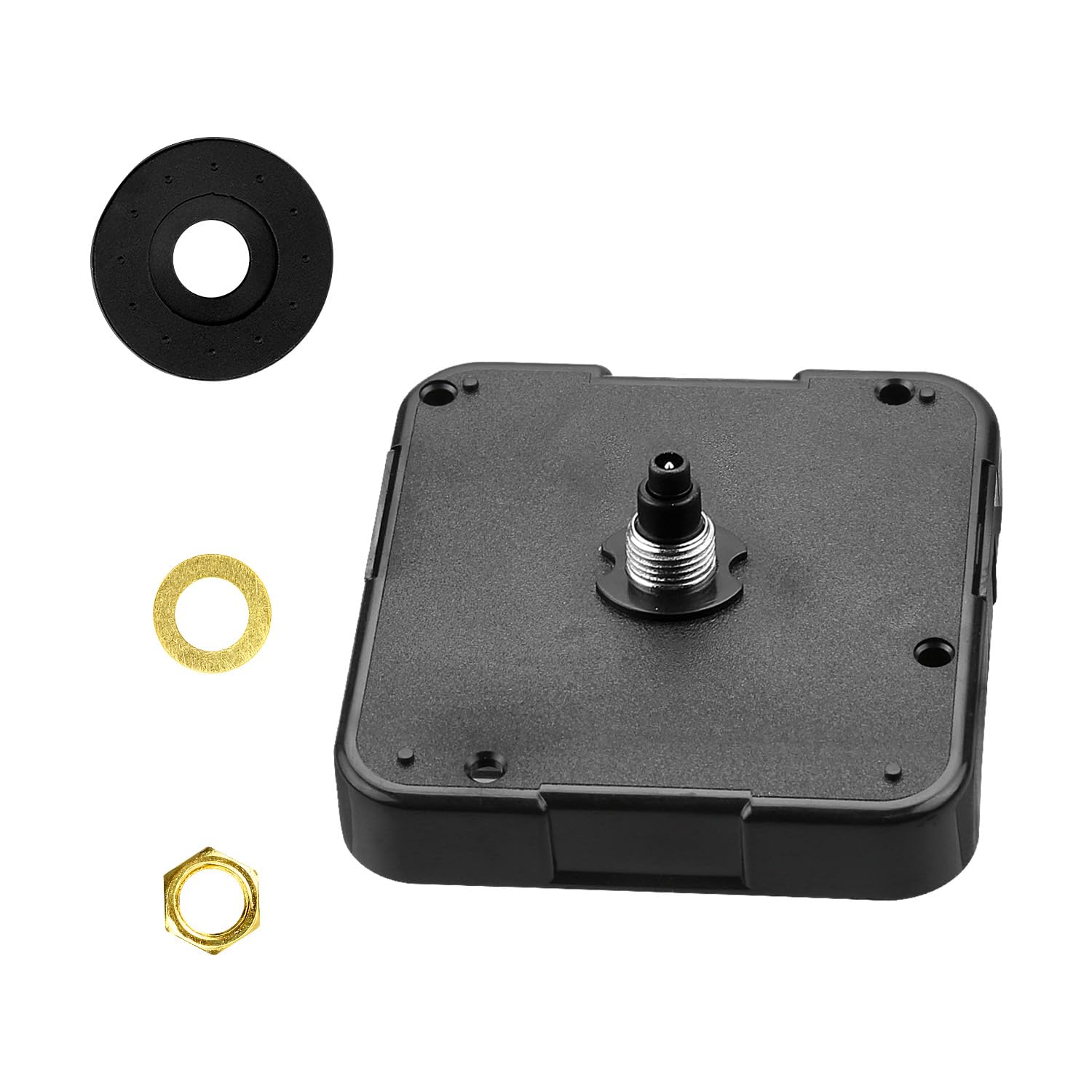 Gaomumu Black Silent Sweep Clock Mechanism Replacement 12.8Mm Shaft Length For Diy Wall Clock Repair - Quartz Movement, Battery Powered, No Ticking, Precision Timekeeping, Quiet Operation