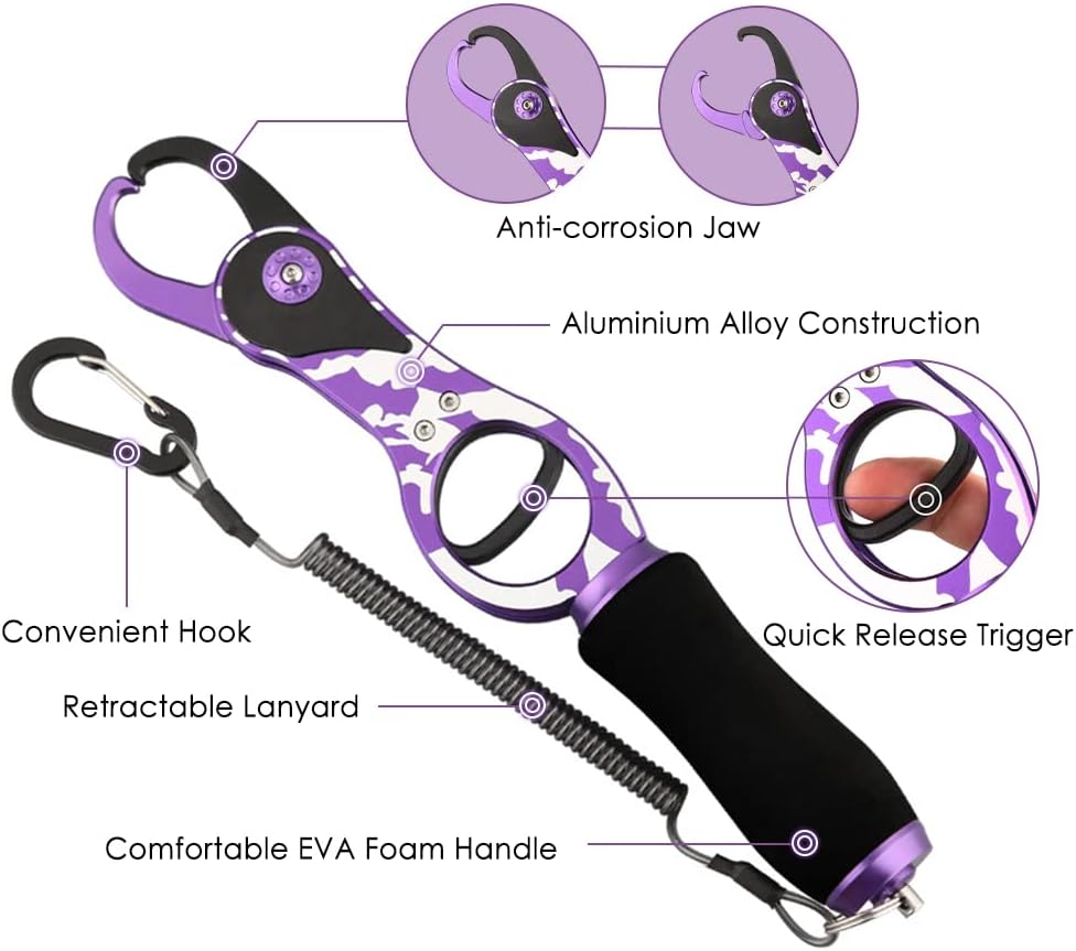 Doorslay Fishing Pliers Lip Gripper Set Fish Holder Fishing Scissors with Lanyards