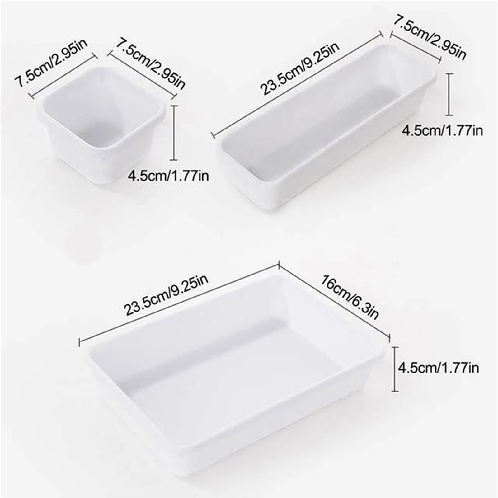 13 pezzi di organizer for cassetti, separatori for ufficio, scrivania, cancelleria, scatole portaoggetti for cucina, bagno e trucco Per Cassetti(Light gray)