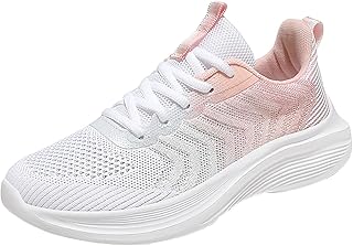 Genérico Zapatos Deportivos Mujer Zapato Mujer para Mujer Color sólido Malla Transpirable Punta Redonda con Cordones Parte Superior Plana Zapatillas Entrenamiento Mujer Zapatillas Vestir