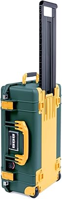 Pelican Color Case Trekking Green & Yellow Pelican 1535 Air case. Comes Empty with Wheels.