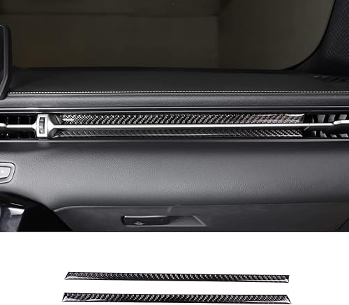 Compatible con Toyota Supra GR A90 A91 MK5 2019-2025 Tira de decoración de consola central Co-Pilot de fibra de carbono suave, 2 unidades