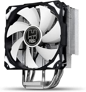 Nox Hummer H-312 - NXHUMMERH312 - Ventilador CPU 120 mm PMW, compatible Intel&amp;AMD, 4 heatpipes dobles de cobre, esquinas con soporte de goma anti vibraciones, color negro