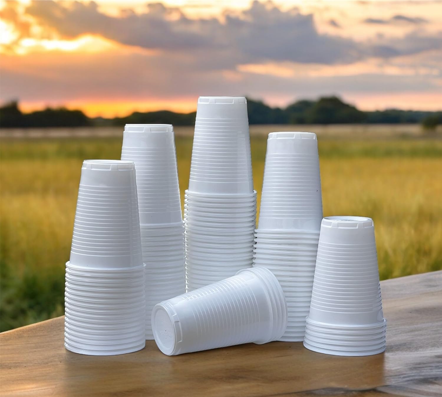 HOT BARGAINS White Plastic Cups 7oz Reusable tumblers 2000 Pack