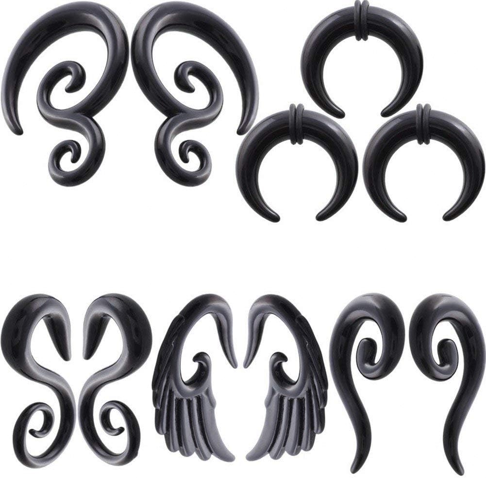 IPINK5 Pairs Acrylic Spiral Snail Taper Plugs Tunnel Ear Stretcher Expander Kit Plugs 14-00 Gauges