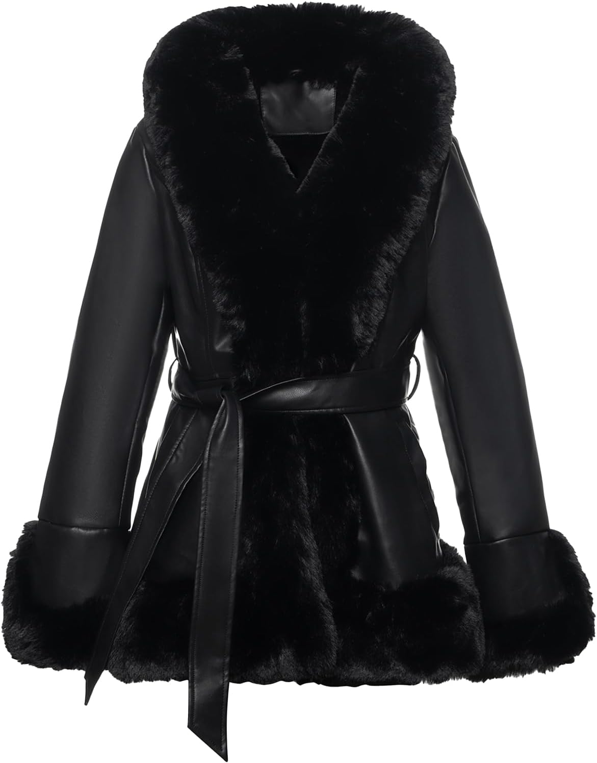 Winter Faux Fur Coats for Women,Faux Fur Leather Jacket Women - Image 6
