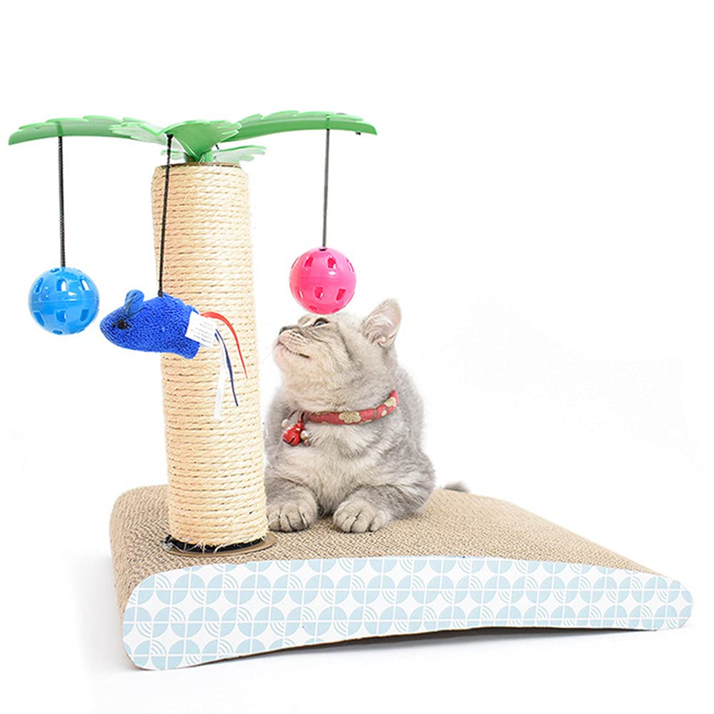 Jouet multifonction pour chat avec boule grattoir et grelots