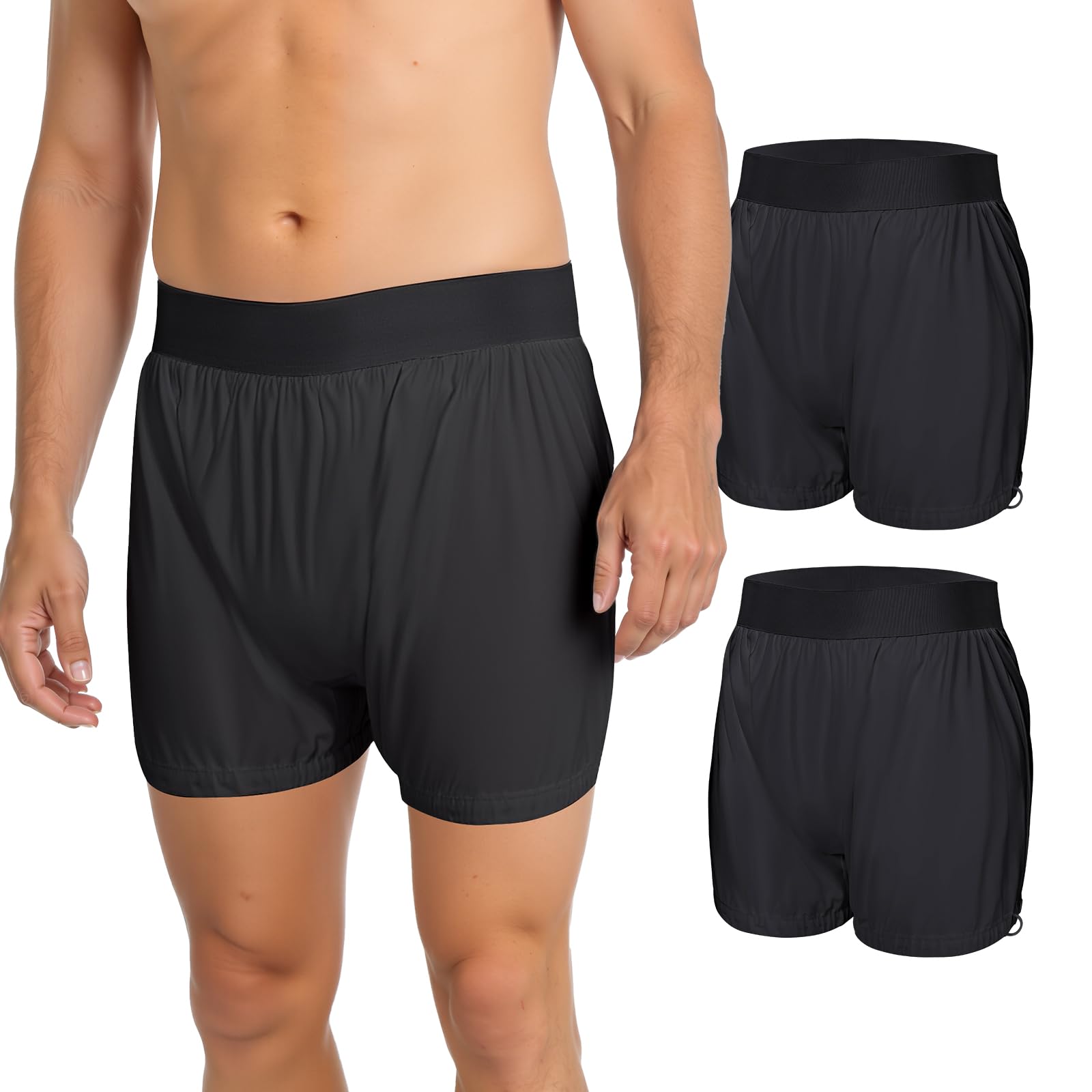Carer Adult Diaper Covers Noiseless,Adjustable Leg Buckles,Unisex,2 Pcs,L | Black,Reusable Waterproof Incontinence Underwear, Widened Waistband Design Protection for Long-Term Care & Daily Use
